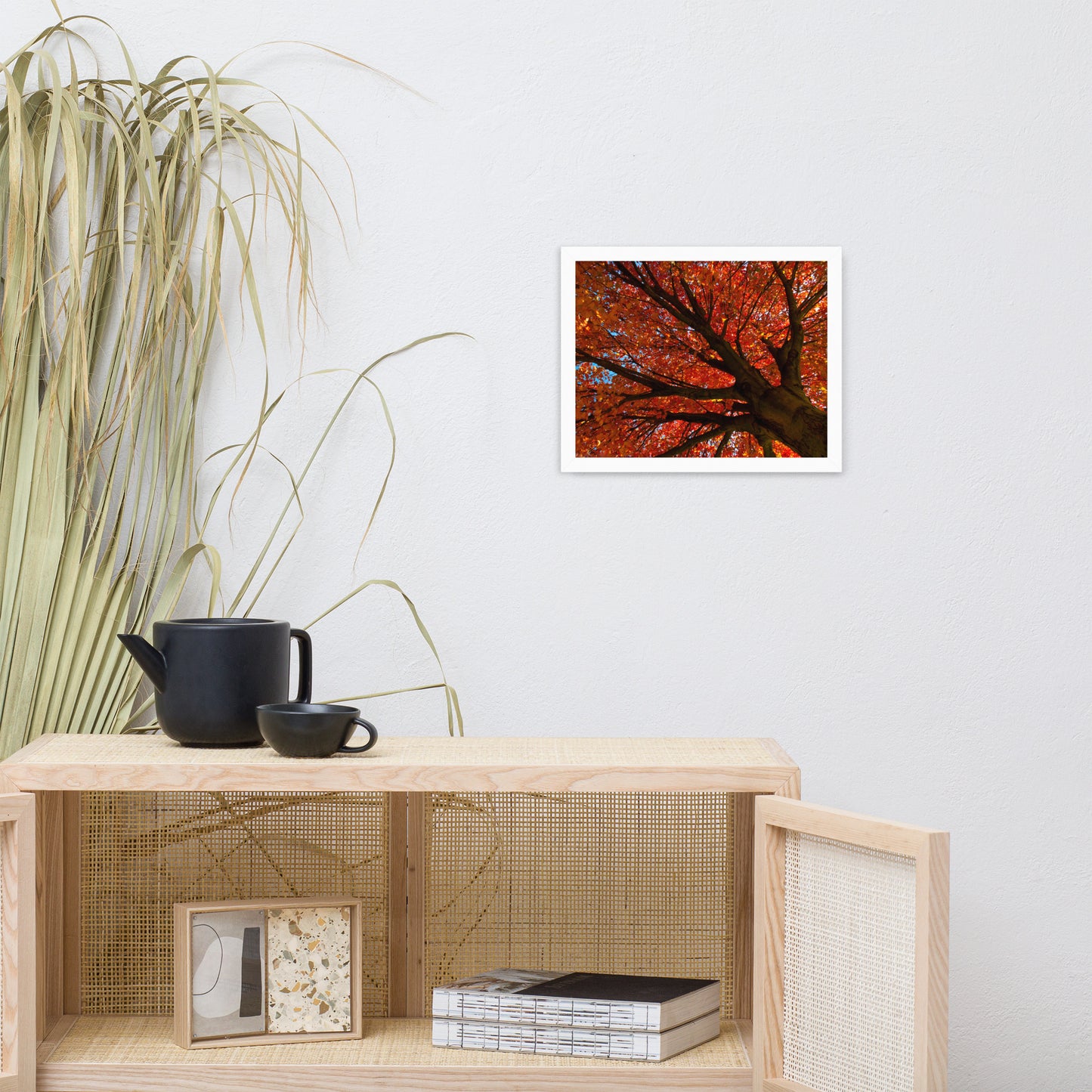 Shimmering Orange Botanical Nature Photo Framed Wall Art Print