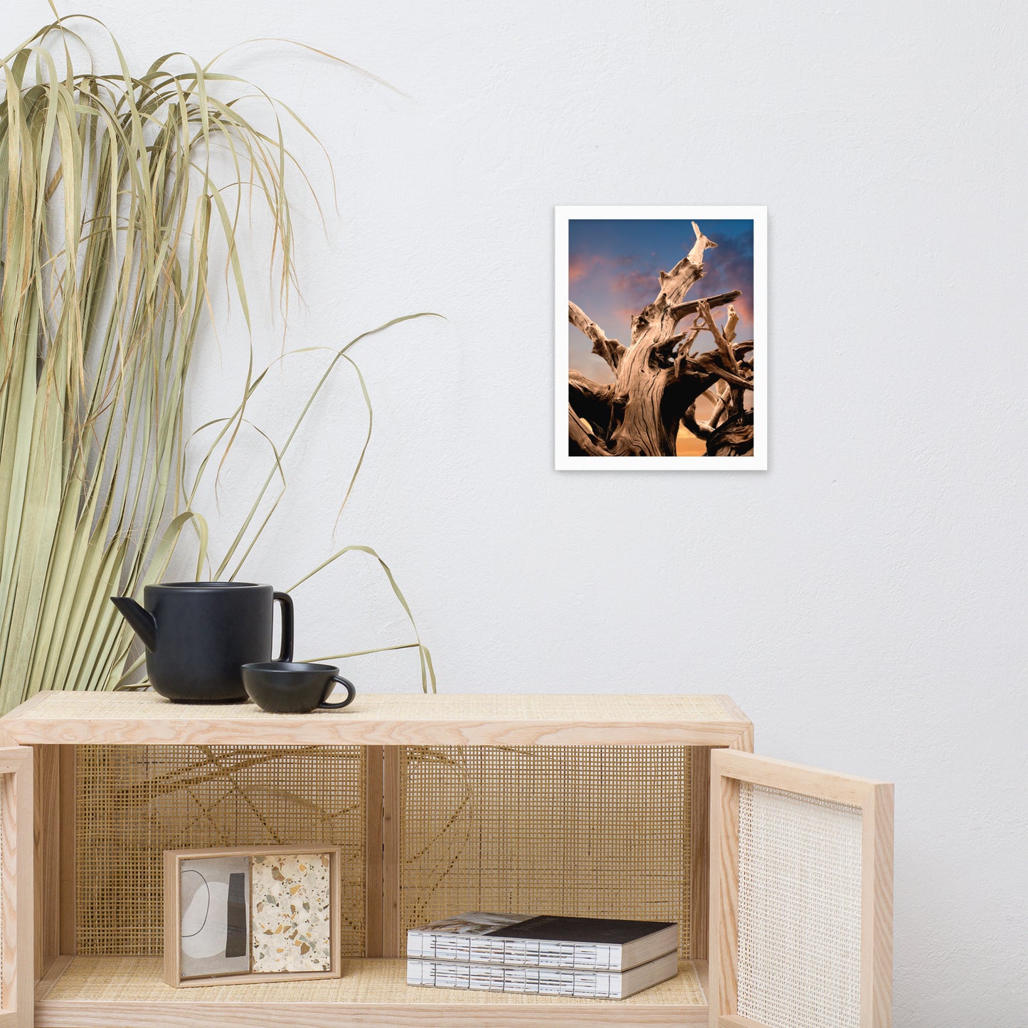 Wilted Cypress Tree and Sunrise Nature Photo Framed Wall Art Prints