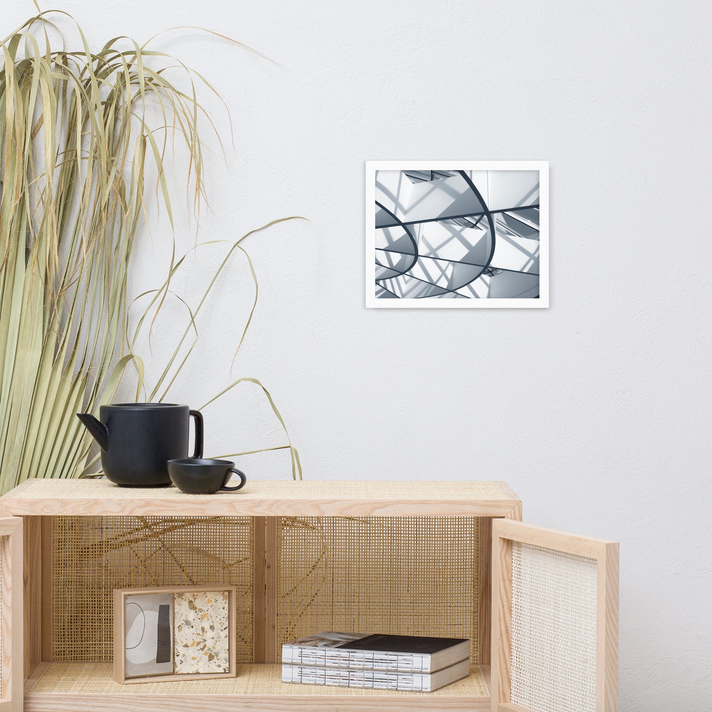 Interwoven Lines Colorized Architectural Photograph Framed Wall Art Print