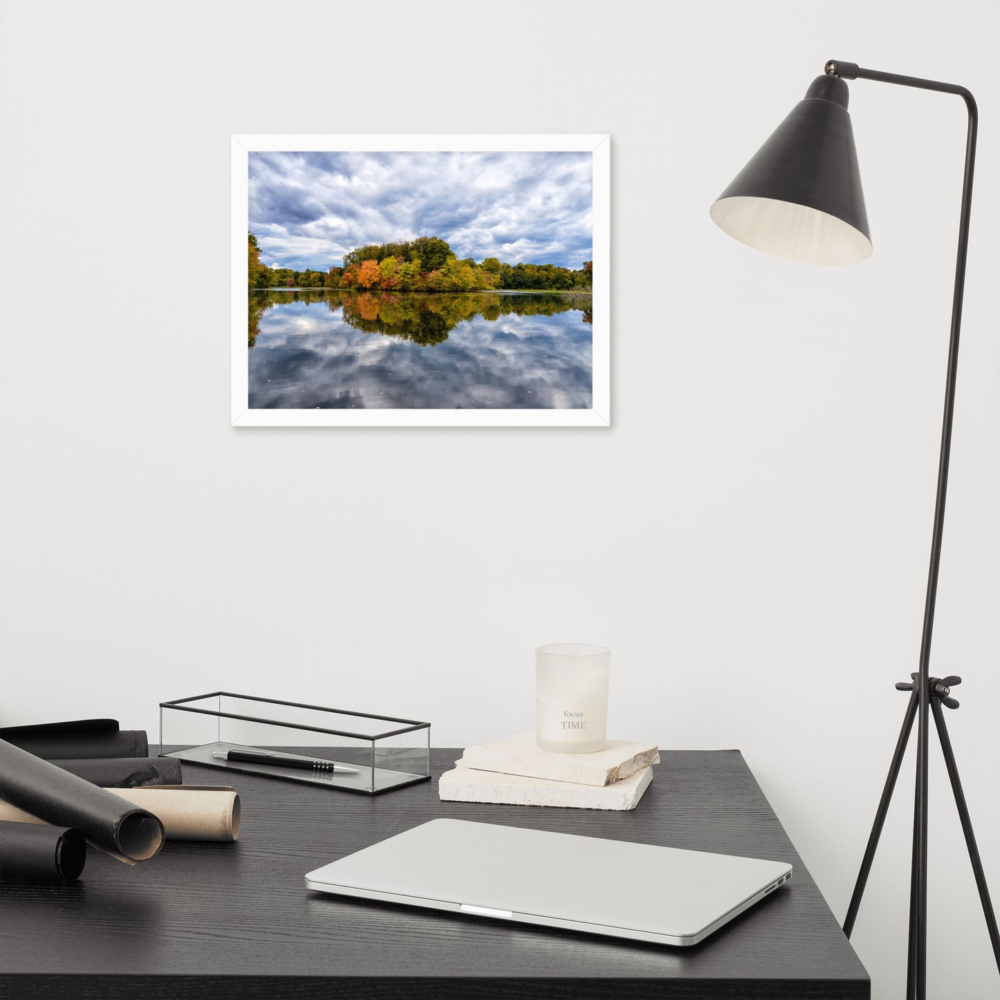 Wall Art For Commercial Spaces: Autumn Reflections - Rural / Country / Farmhouse Style Landscape / Nature Photograph Framed Wall Art Print - Artwork