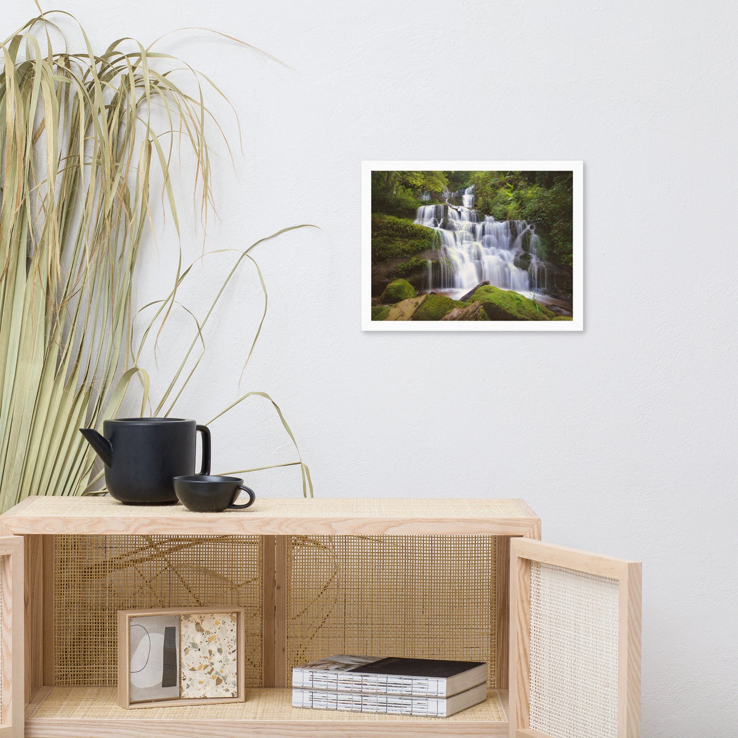 Cascading Water at Mun Daeng Waterfall Framed Wall Art Prints