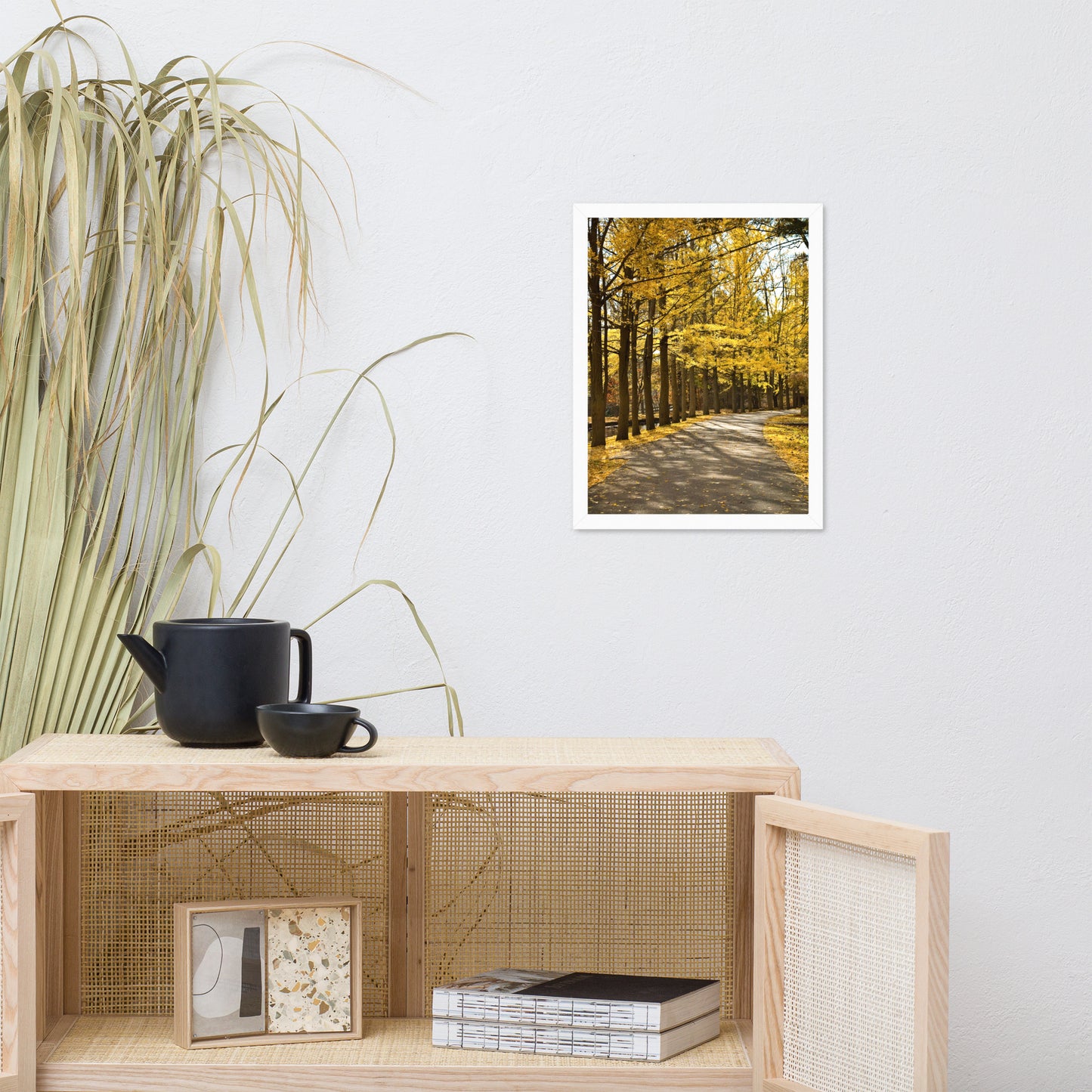 Fall Path Nature Landscape Framed Photo Paper Wall Art Prints