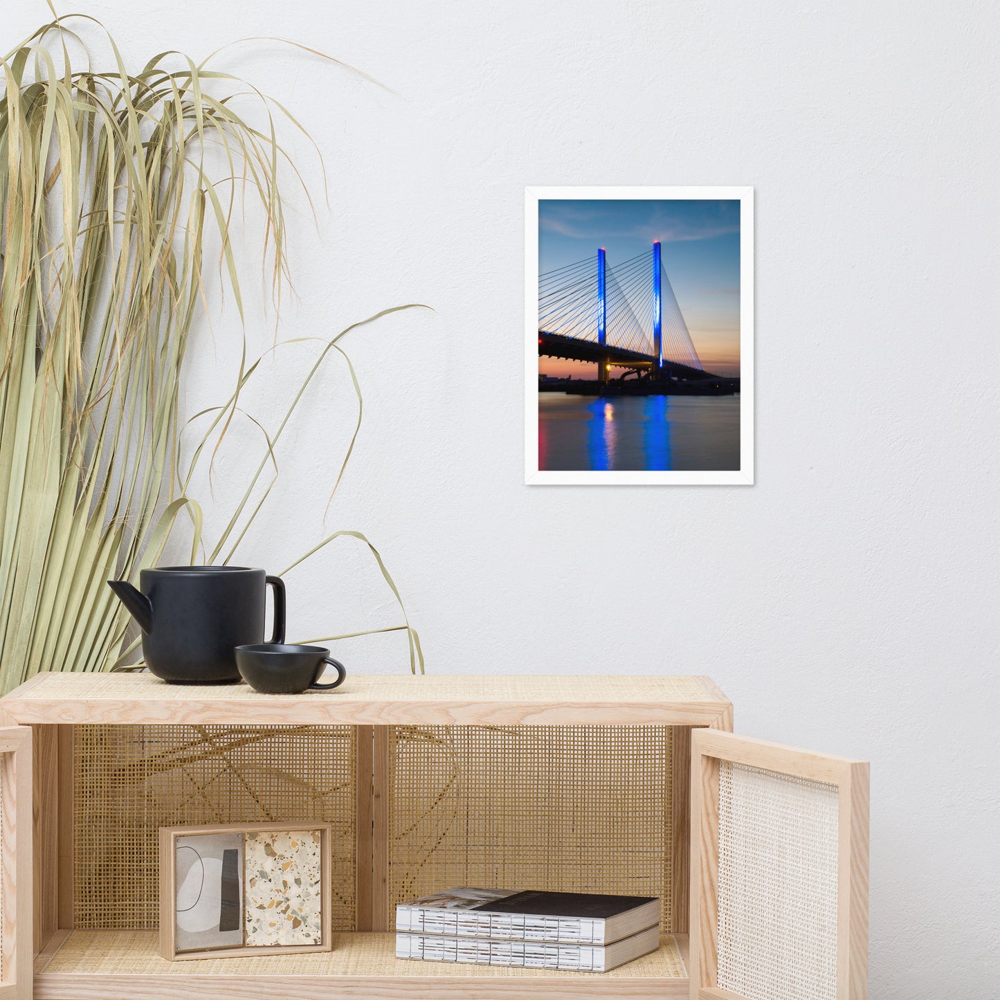 Indian River Bridge 2 Urban Landscape Photo Framed Wall Art Print