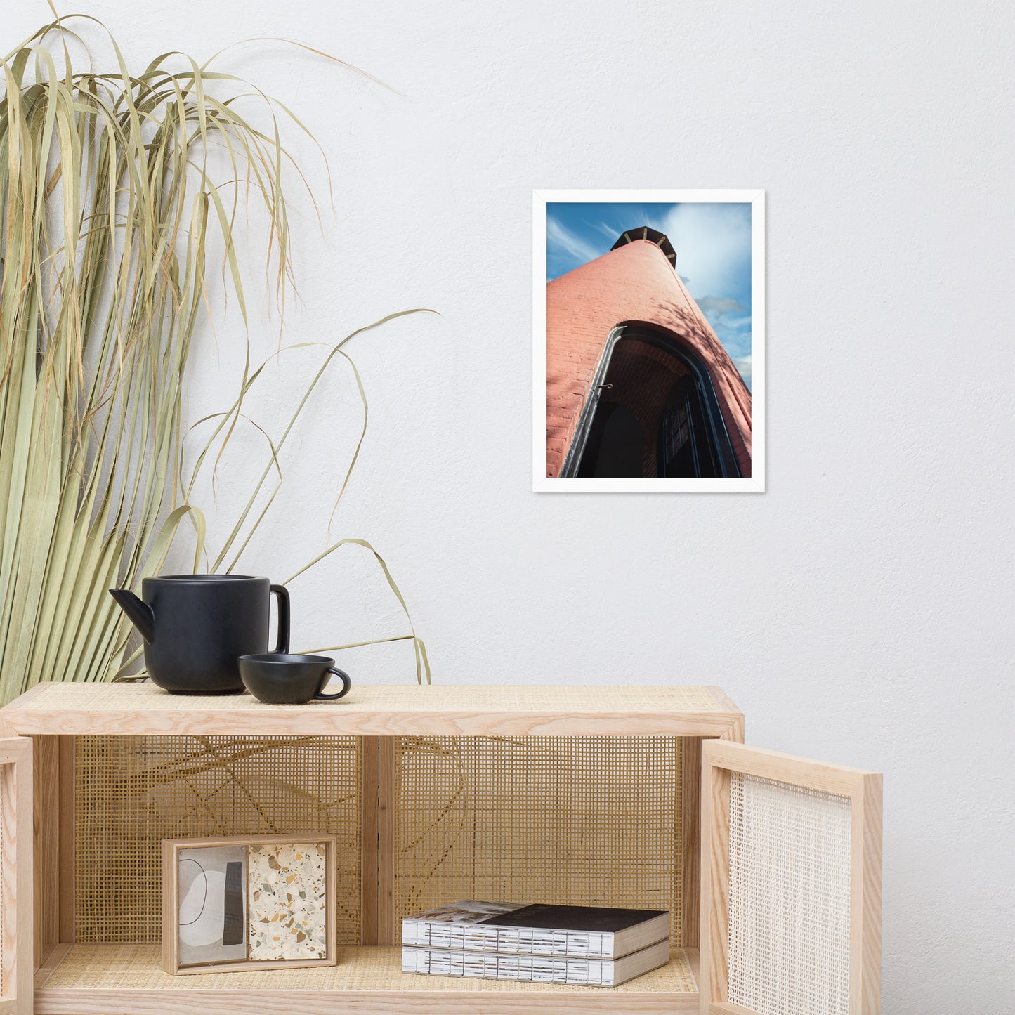 Jupiter Lighthouse Against Sky Landscape Photo Framed Wall Art Print
