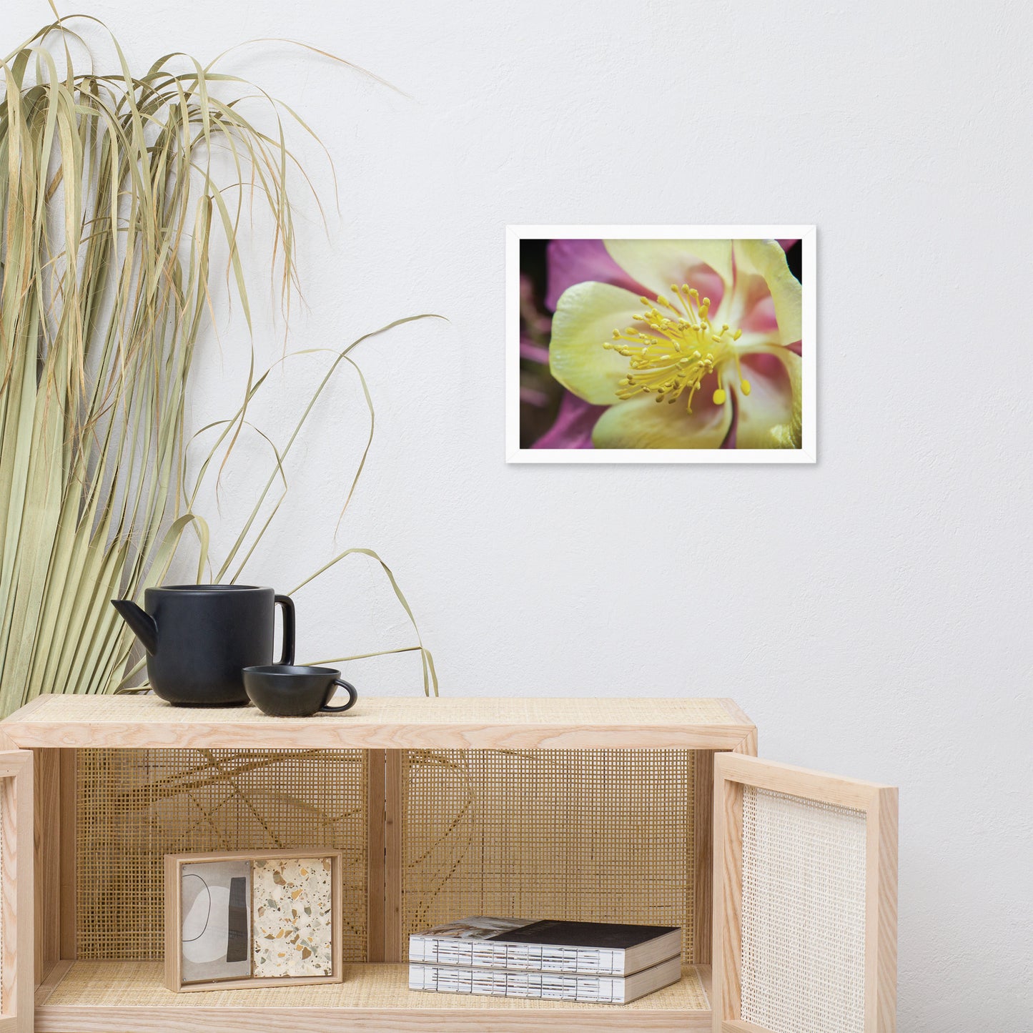 Delicate Columbine Floral Nature Photo Framed Wall Art Print