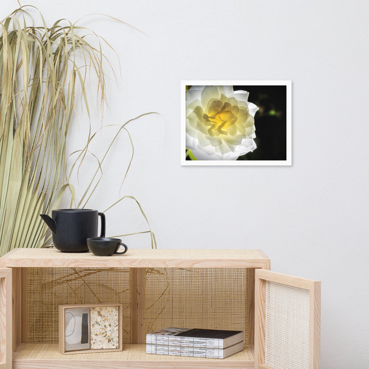 Glowing Rose 2 Floral Nature Photo Framed Wall Art Print