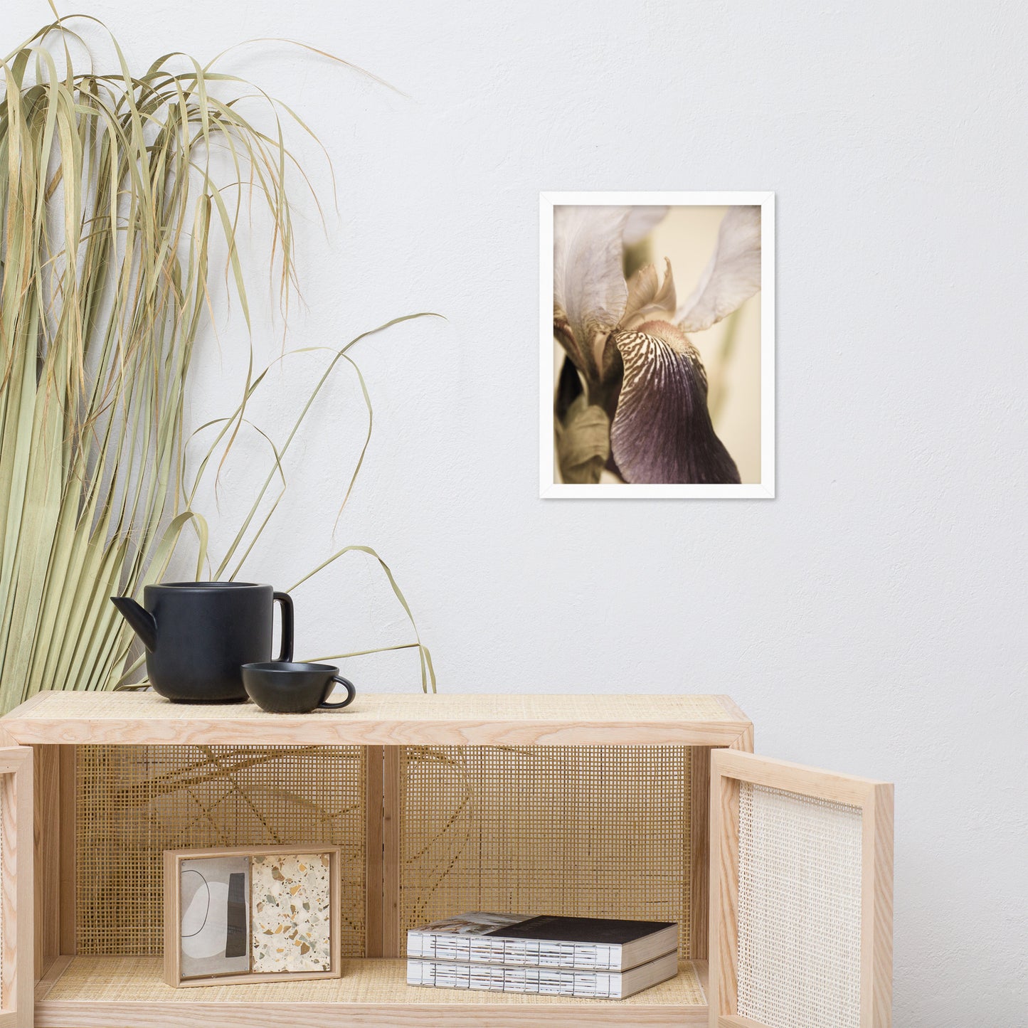 Japanese Iris Delight Aged Framed Photo Paper Wall Art Prints