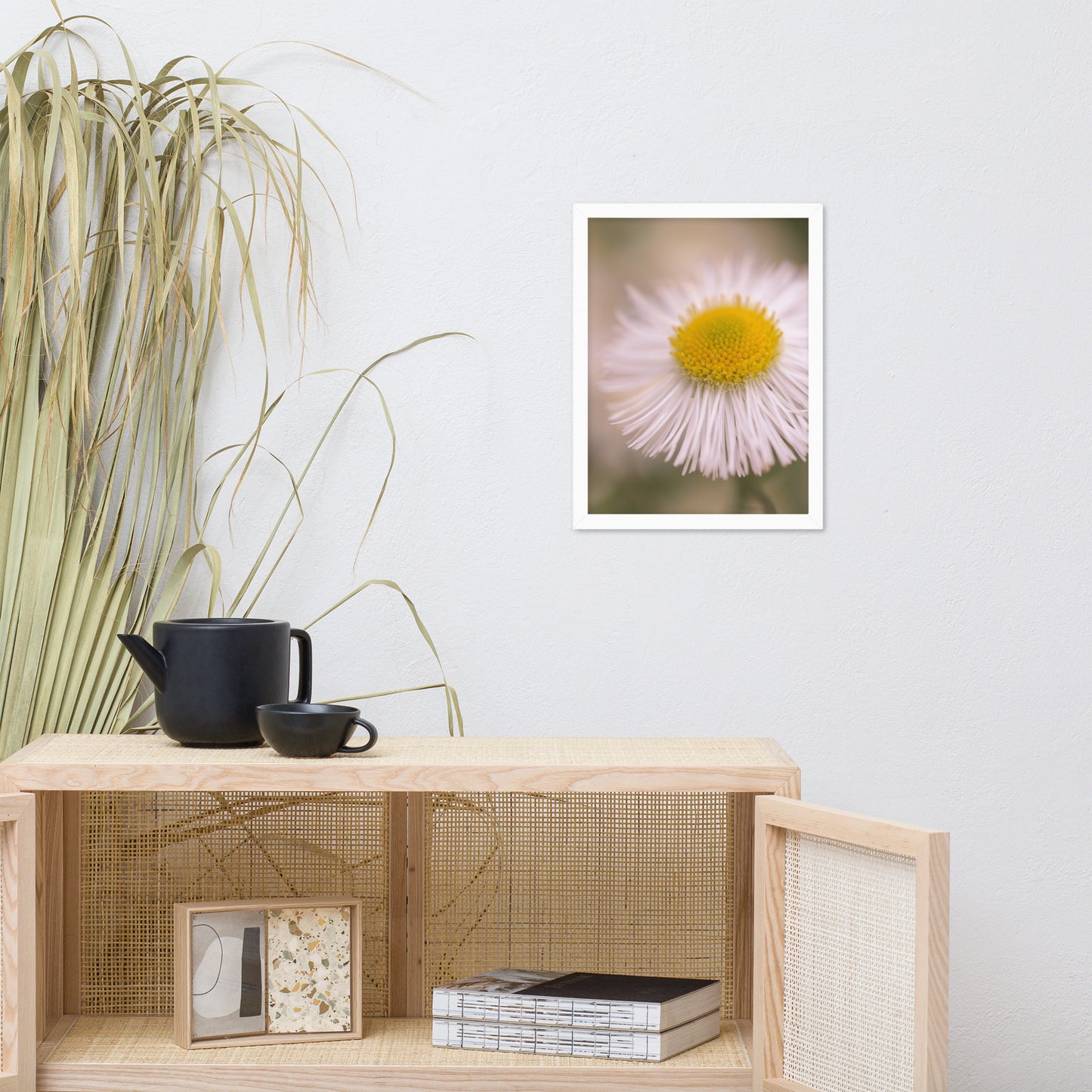 Philadelphia Fleabane Single Bloom Floral Nature Photo Framed Wall Art Print