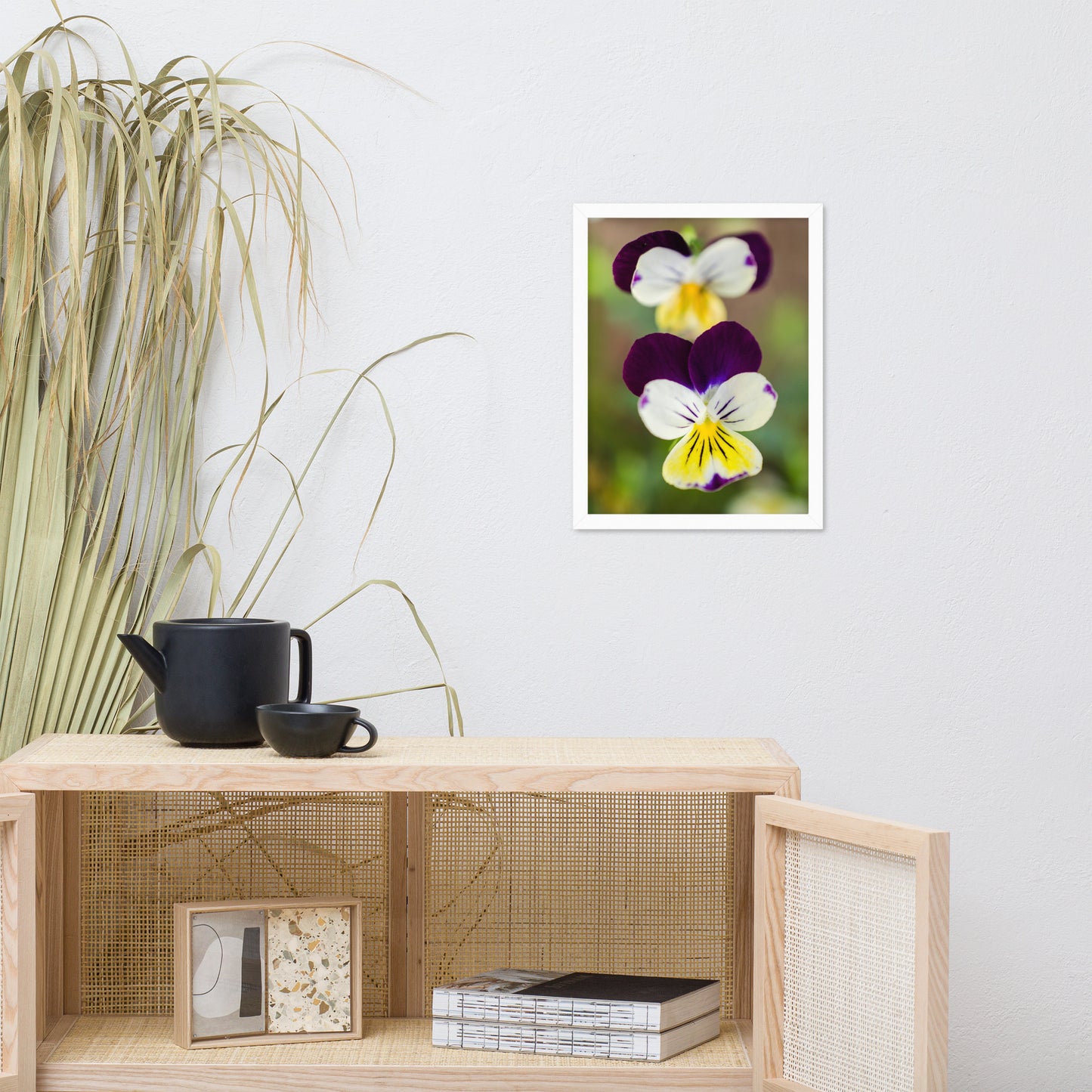Pretty Little Violets Floral Nature Photo Framed Wall Art Print
