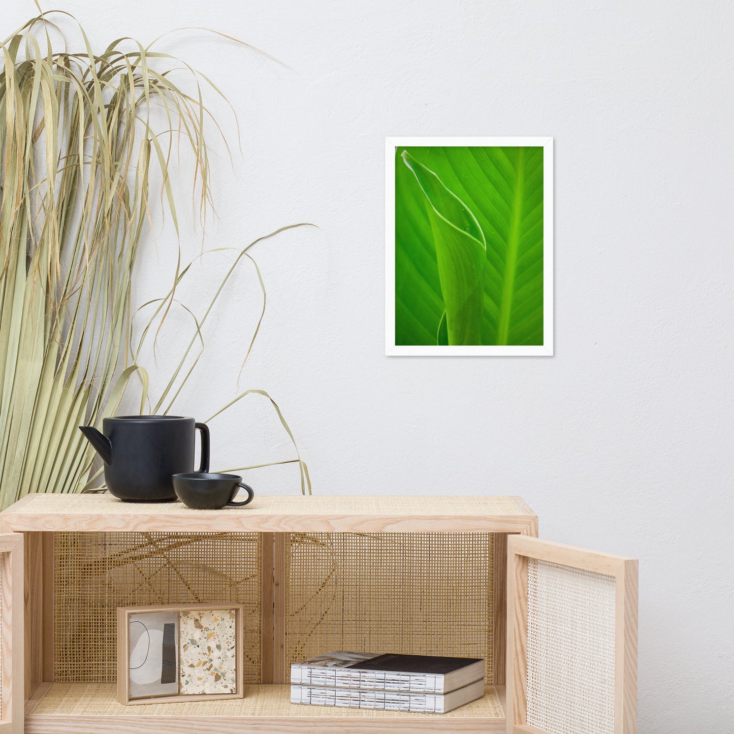 Leaves of Canna Lily Botanical Nature Photo Framed Wall Art Print