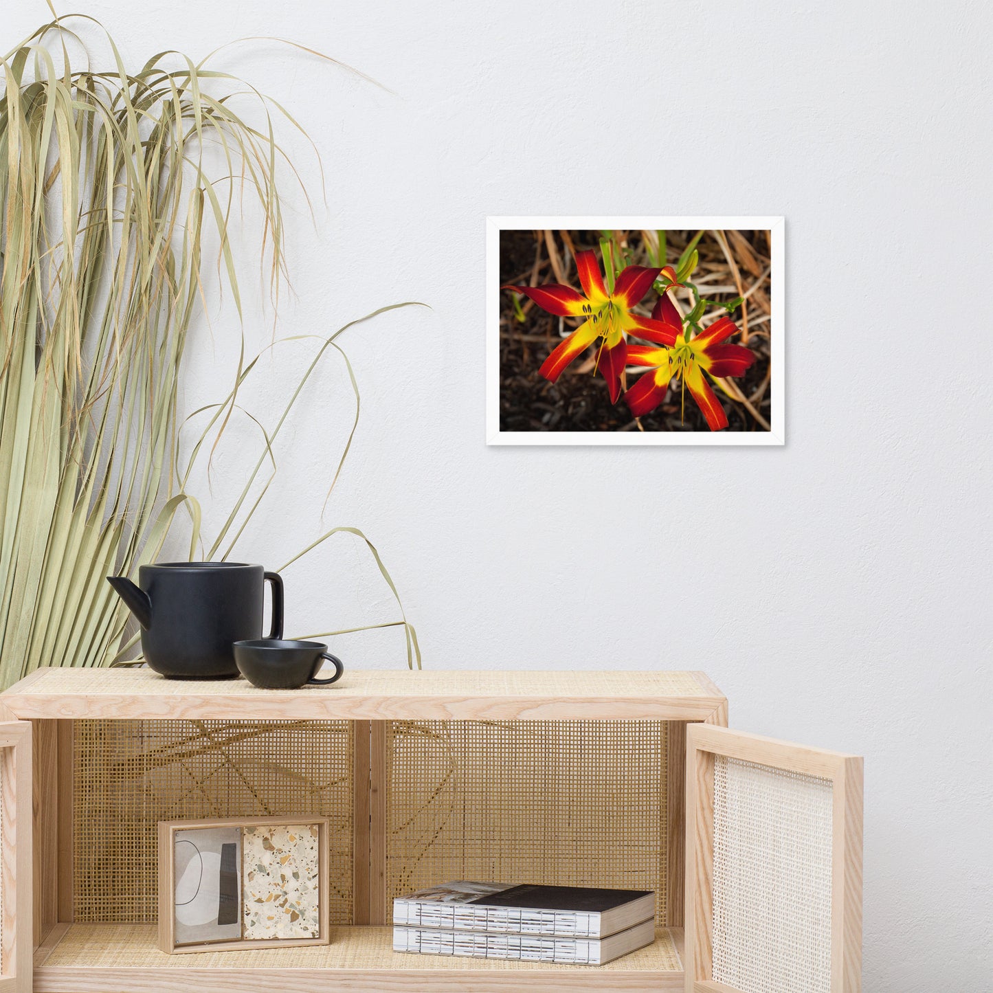 Royal Sunset Lily Floral Nature Photo Framed Wall Art Print