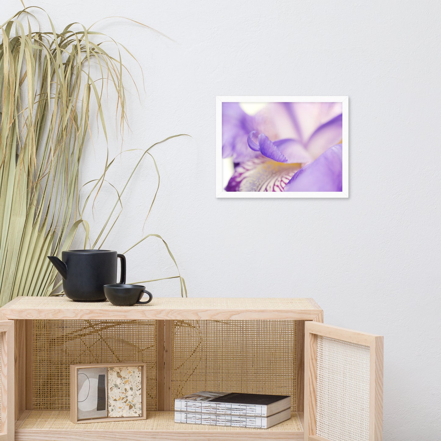Soft Focus Iris Petals Floral Nature Photo Framed Wall Art Print
