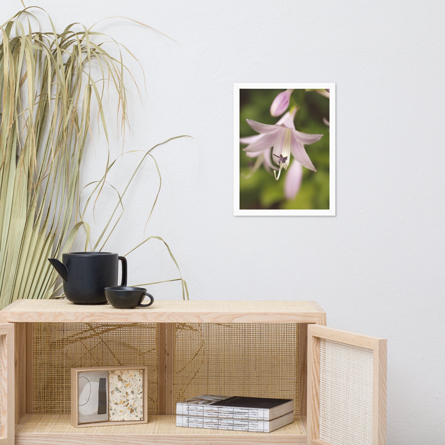 Softened Hosta Bloom Floral Nature Photo Framed Wall Art Print