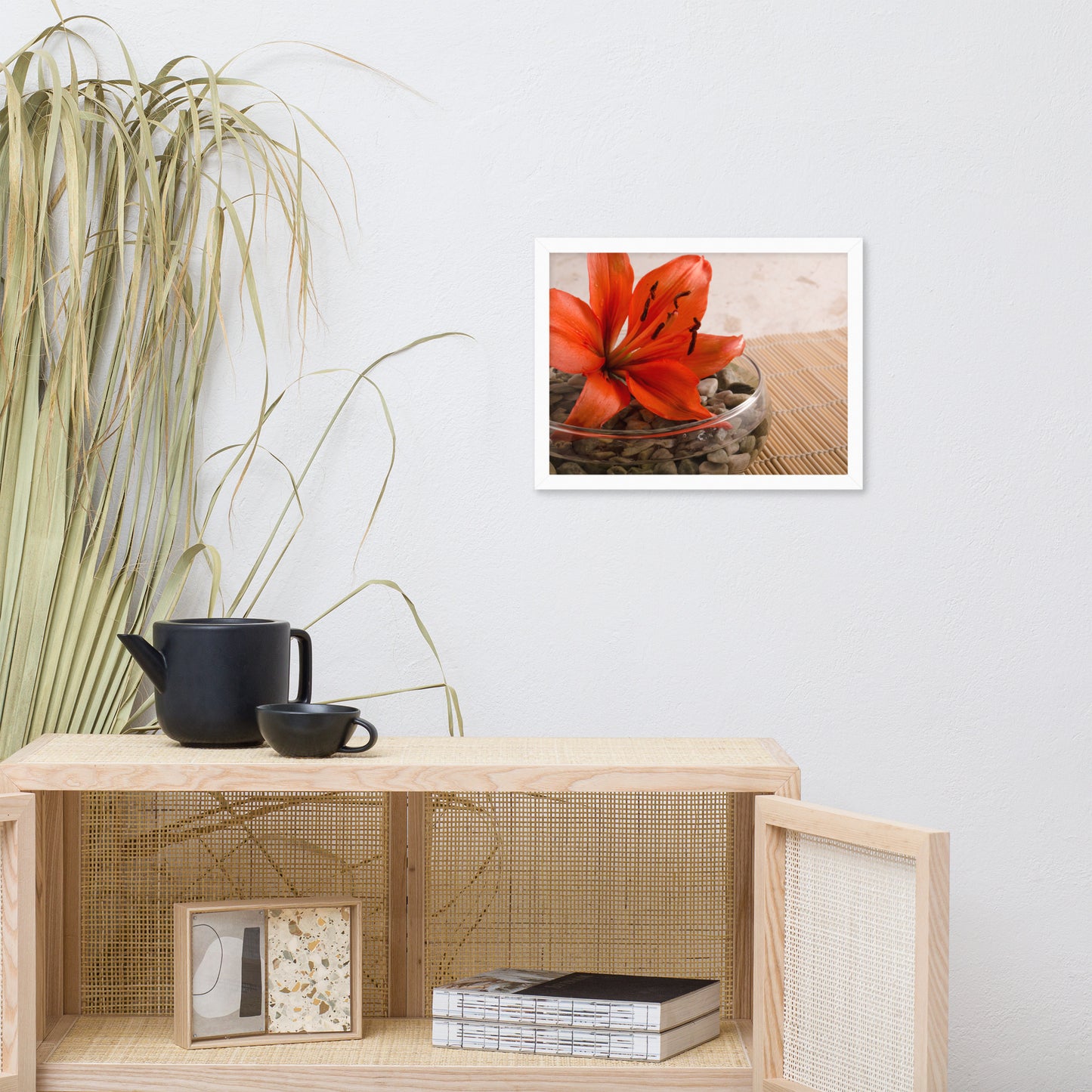 Tranquil Lily Floral Nature Photo Framed Wall Art Print