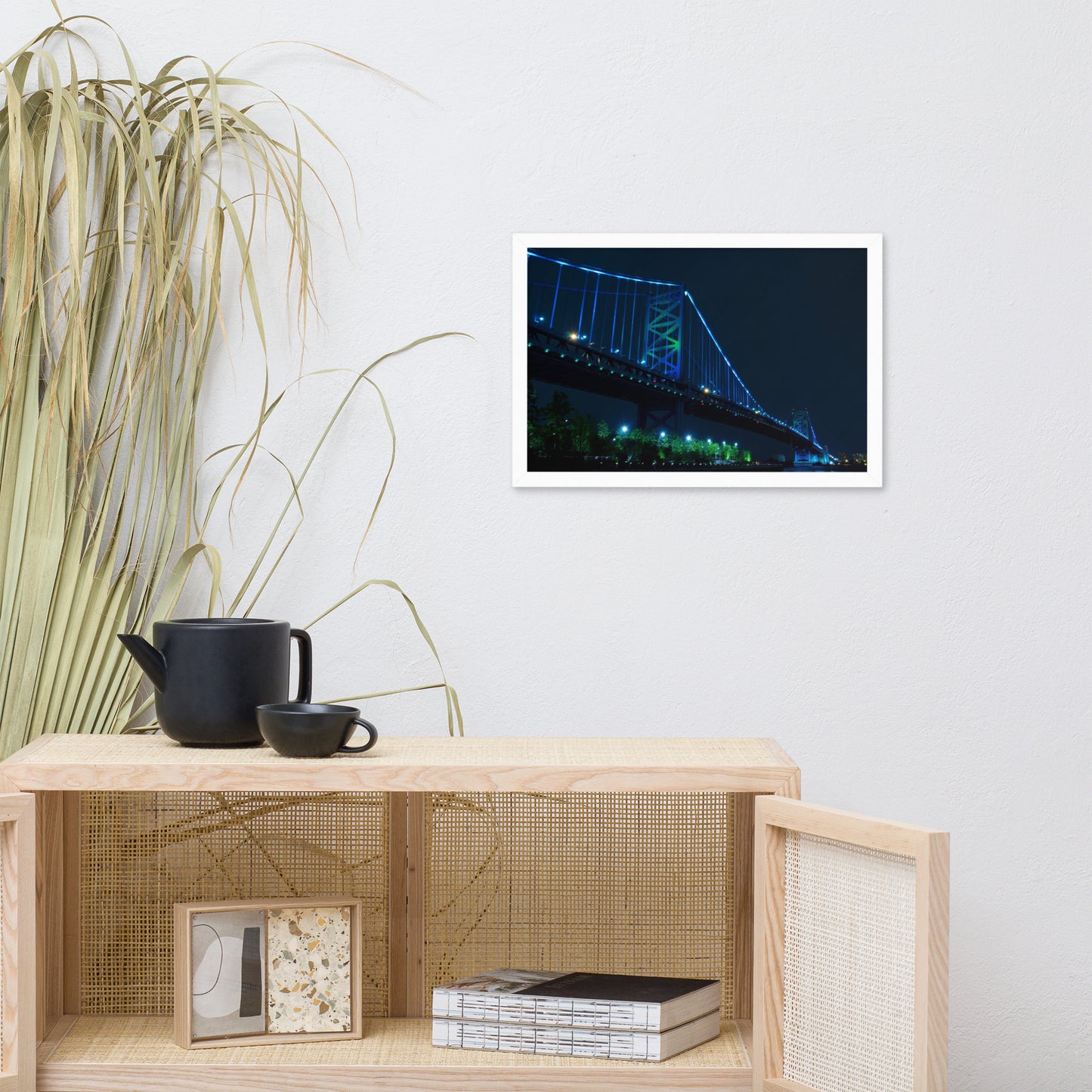 Ben Franklin Bridge Urban Landscape Photo Framed Wall Art Print