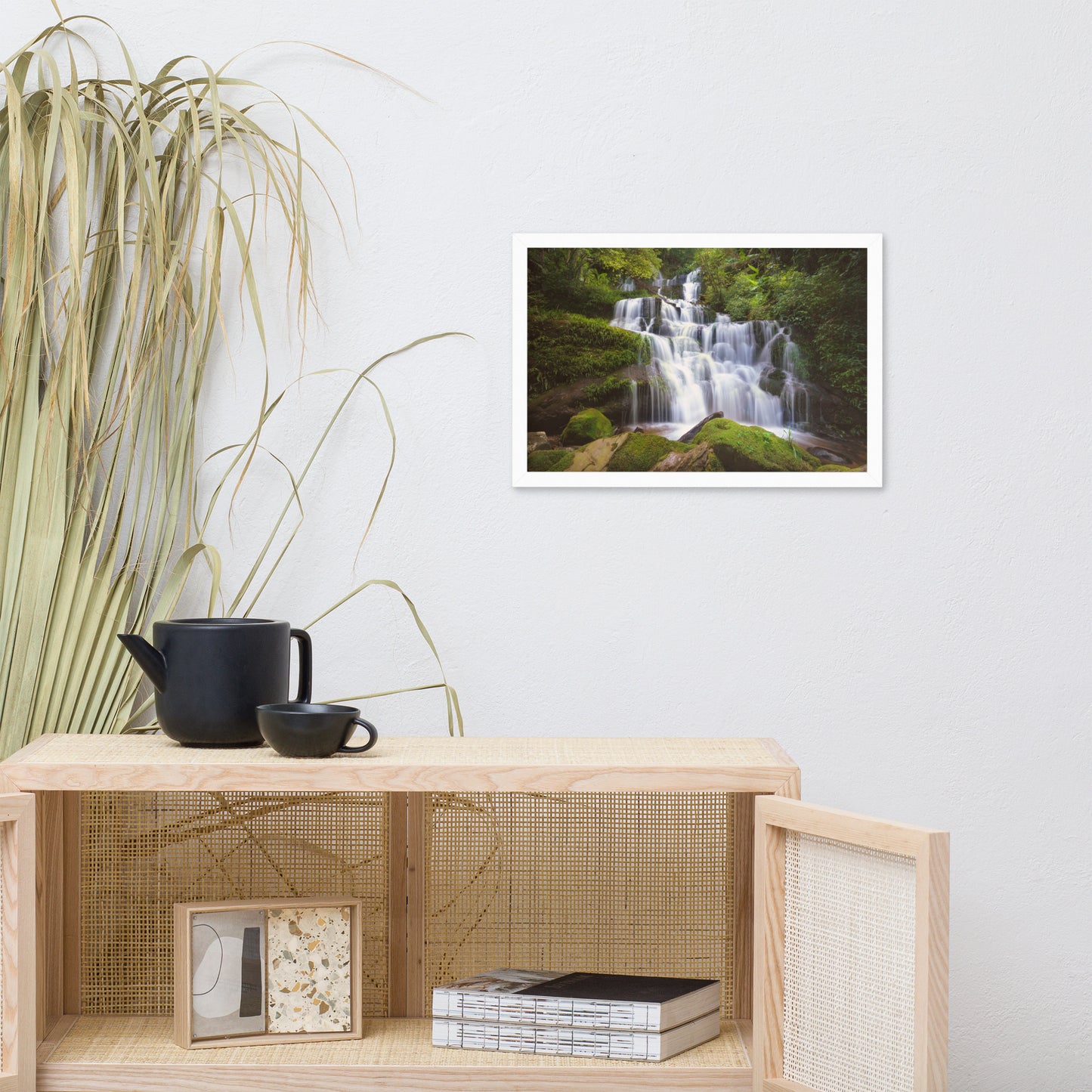 Cascading Water at Mun Daeng Waterfall Framed Wall Art Prints