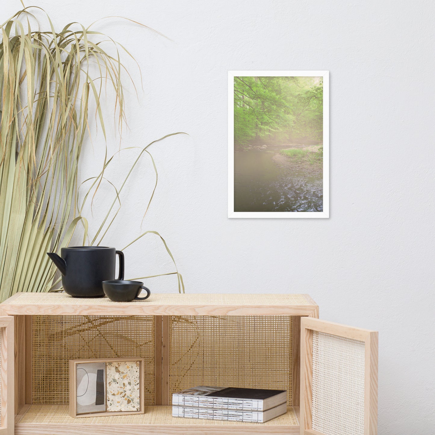 Early Morning Fog on the River Landscape Framed Photo Wall Art Prints