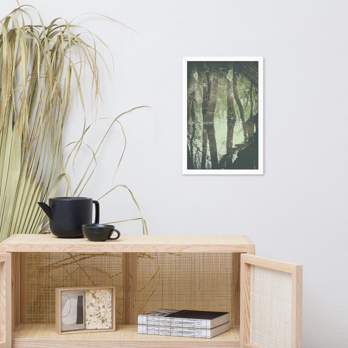 Early Spring Reflections on the Marsh Botanical Nature Photo Framed Wall Art Print