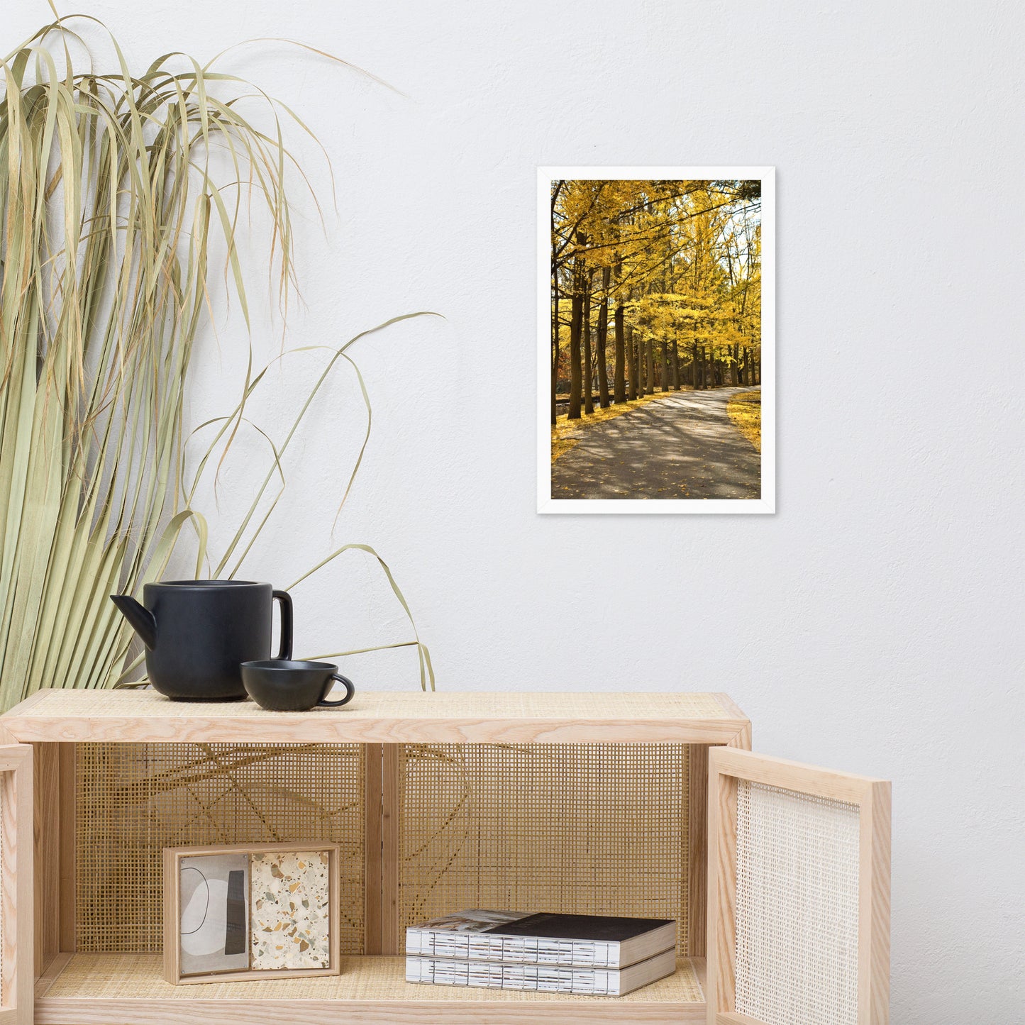 Fall Path Nature Landscape Framed Photo Paper Wall Art Prints