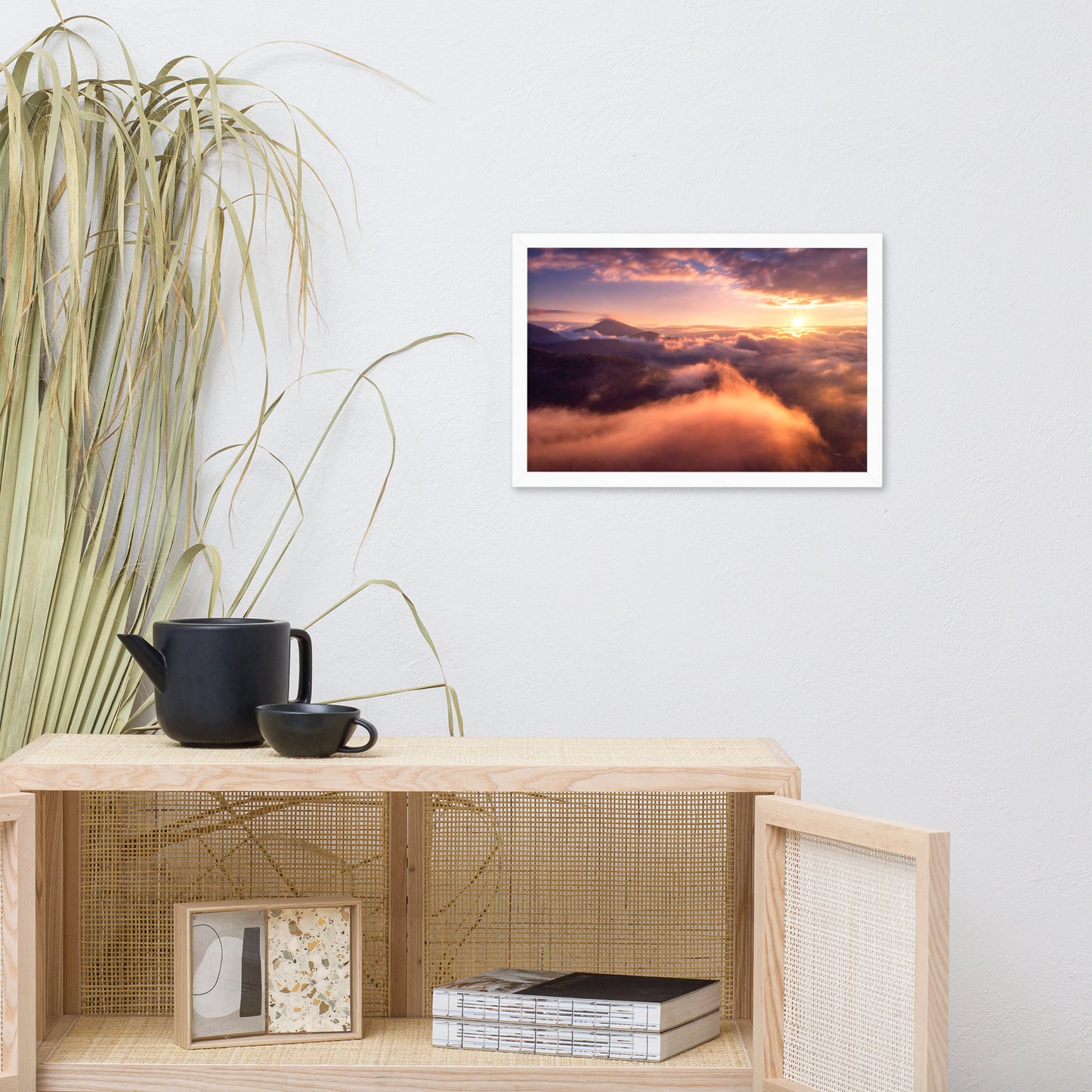 Heaven on Earth Mountains in Clouds at Sunrise Framed Wall Art Prints