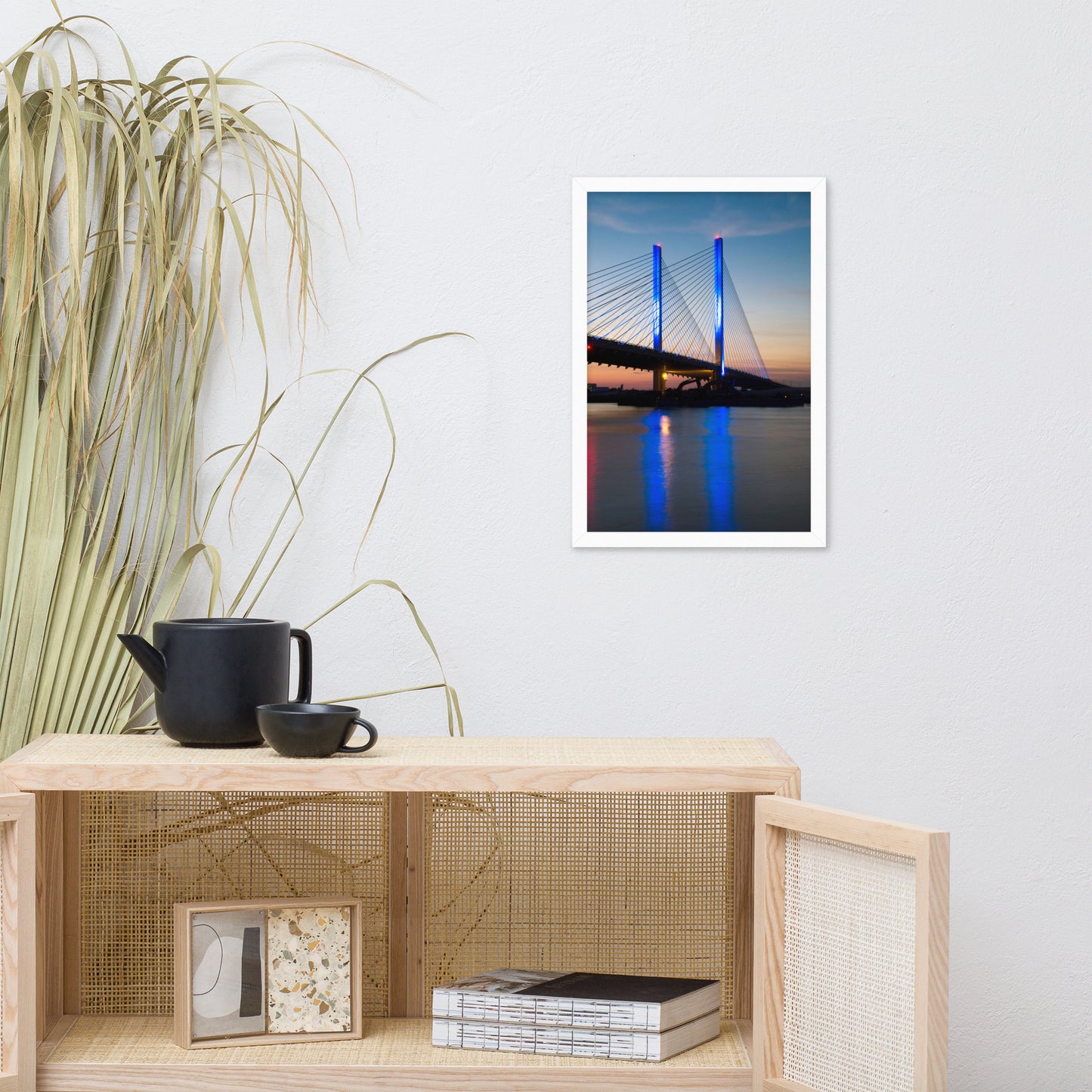 Indian River Bridge 2 Urban Landscape Photo Framed Wall Art Print