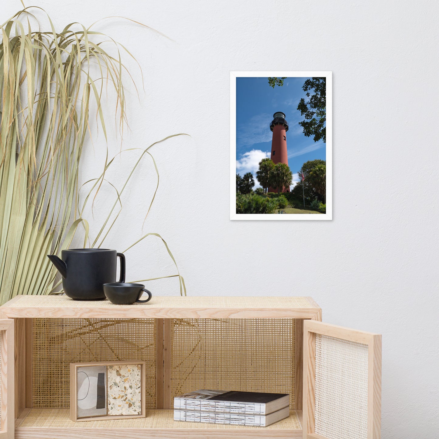 Jupiter Lighthouse 2 Color Framed Photo Paper Wall Art Prints