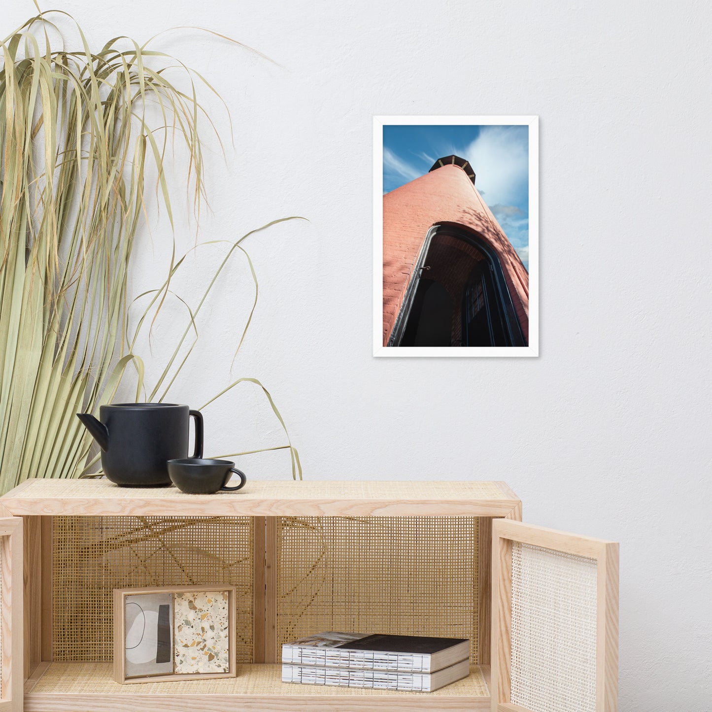 Jupiter Lighthouse Against Sky Landscape Photo Framed Wall Art Print