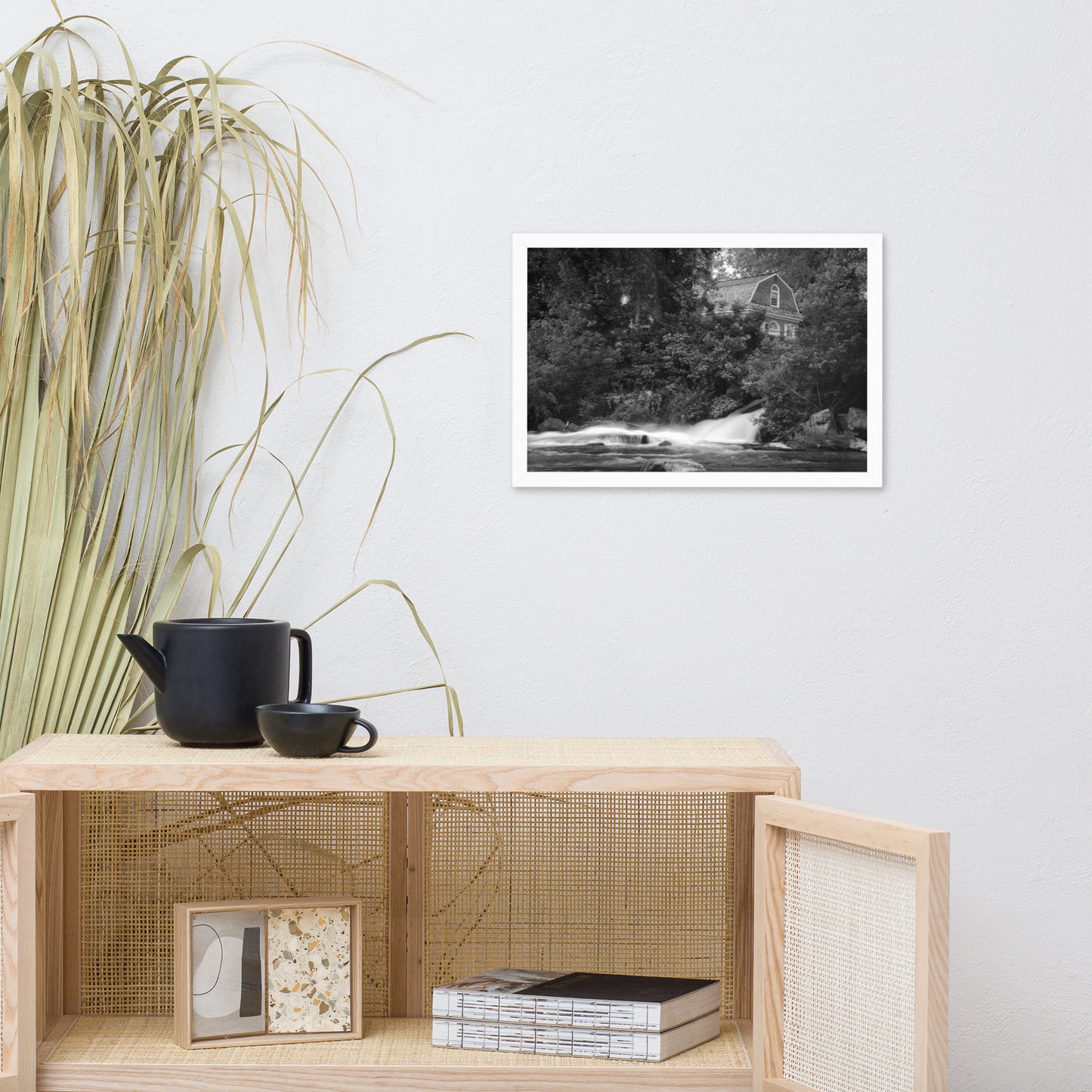 The Brandywine River and First Presbyterian Church Black & White Framed Photo Paper Wall Art Prints