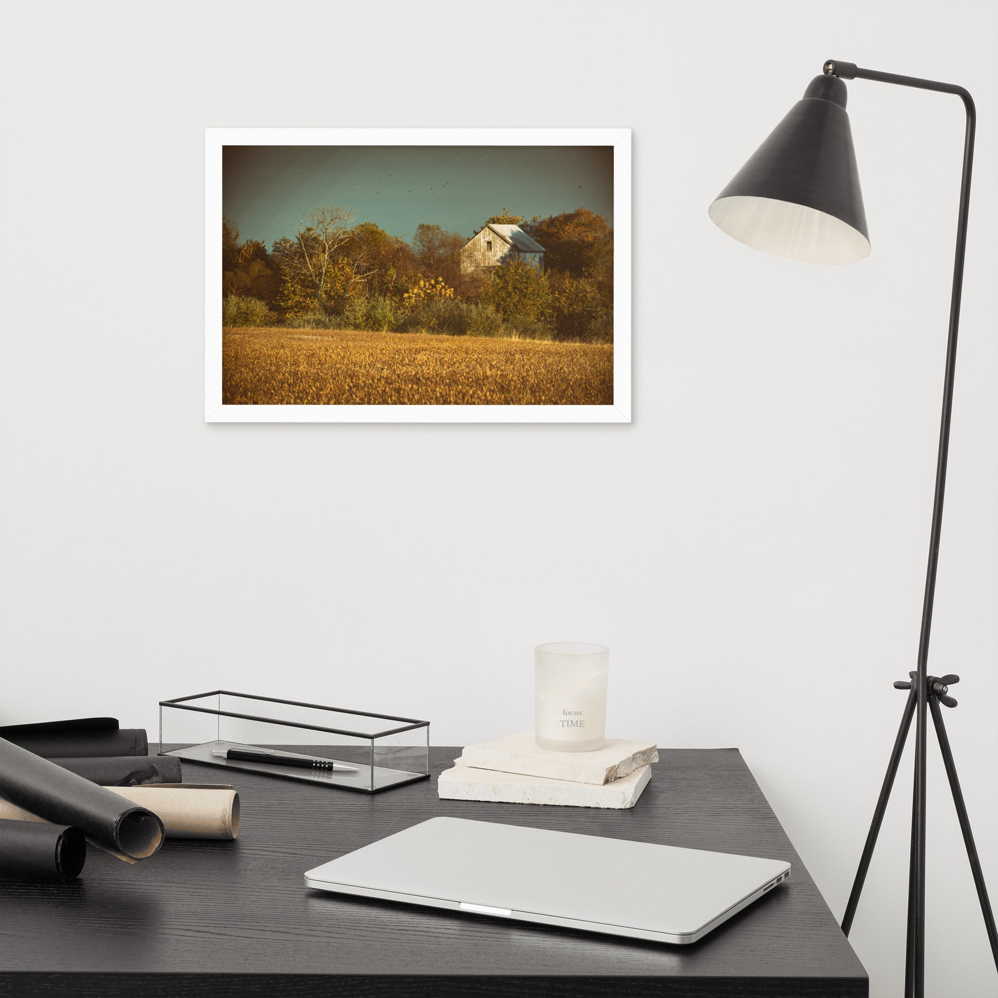 Wall Art Rustic Farmhouse: Abandoned Barn In The Trees Abstract Colorized Rustic / Rural Landscape Photo Paper Prints - Artwork - Wall Decor