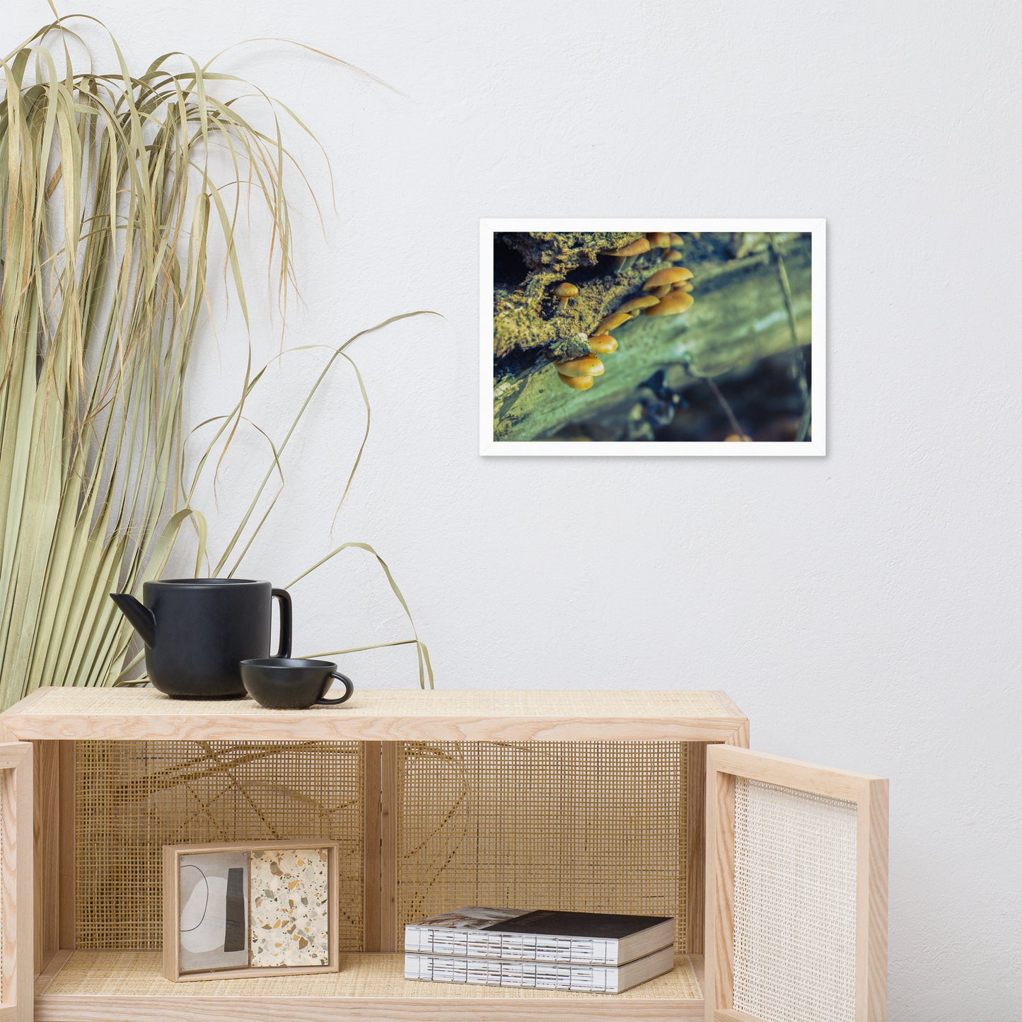 Farmhouse Botanical Prints: Aged Mushroom Botanical / Nature Photo Framed Wall Art Print - Artwork - Wall Decor - Home Decor