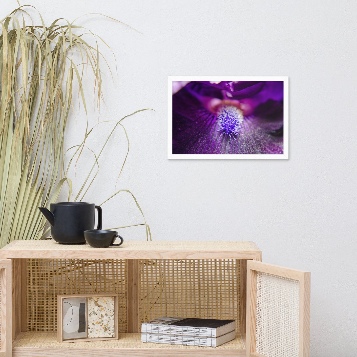 Eye of Iris Floral Nature Photo Framed Wall Art Print