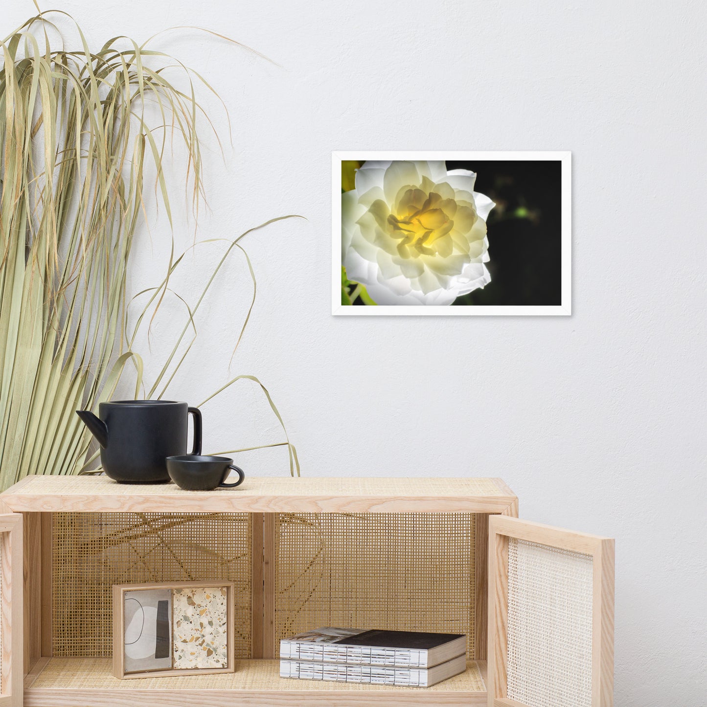 Glowing Rose 2 Floral Nature Photo Framed Wall Art Print