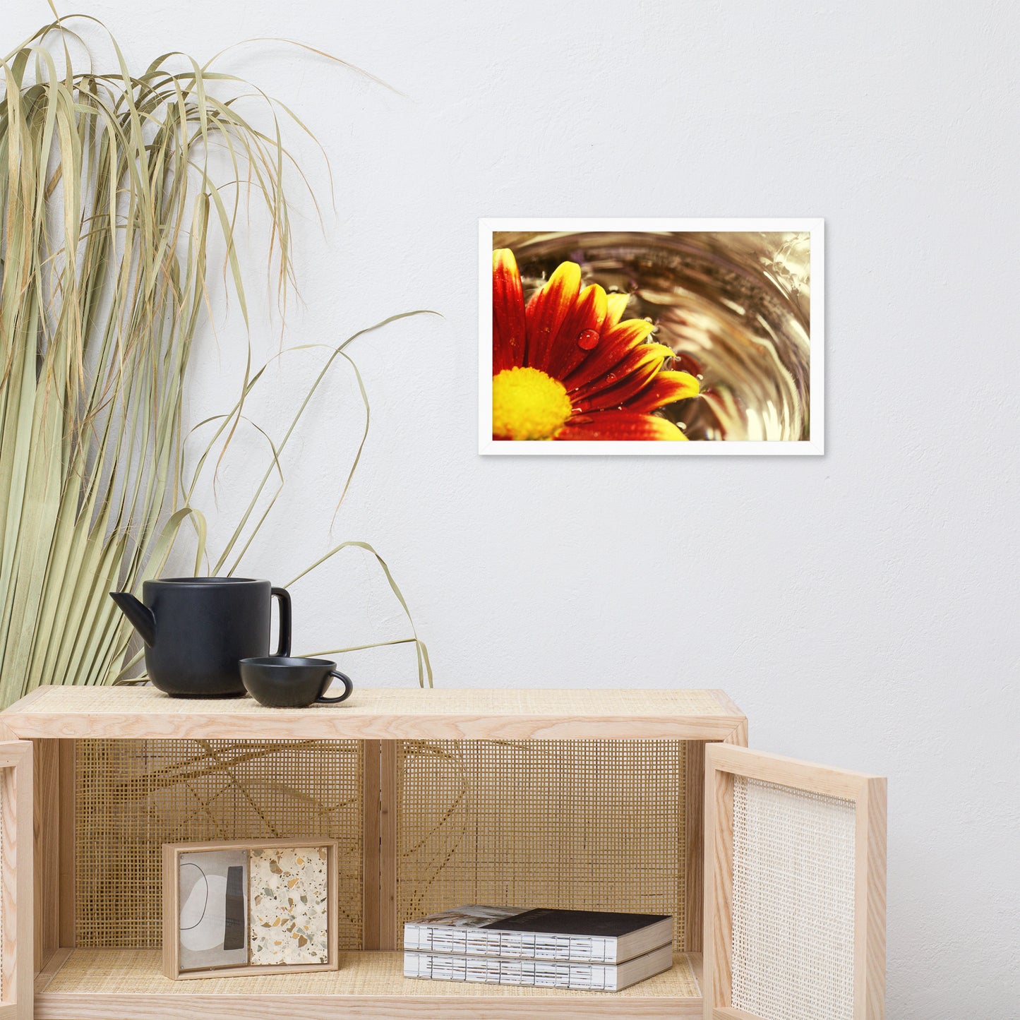 Floating Mum Floral Nature Photo Framed Wall Art Print