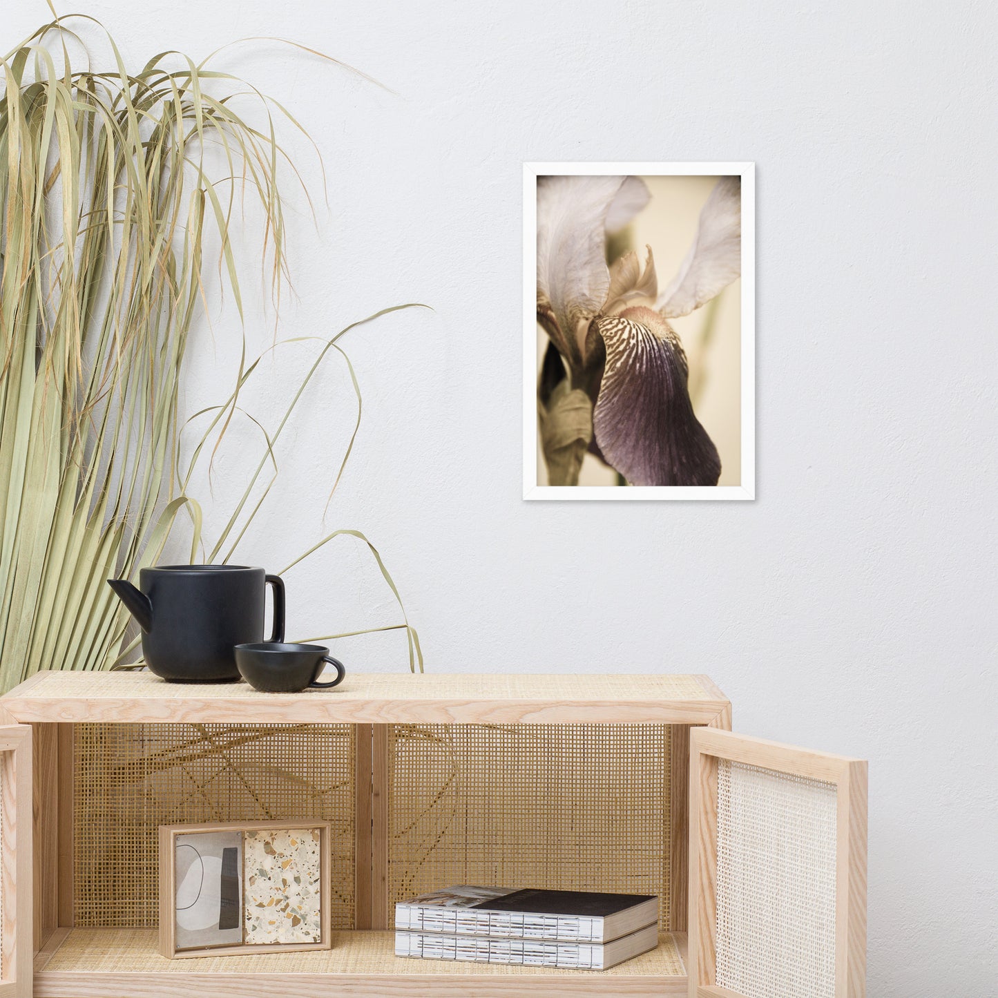 Japanese Iris Delight Aged Framed Photo Paper Wall Art Prints