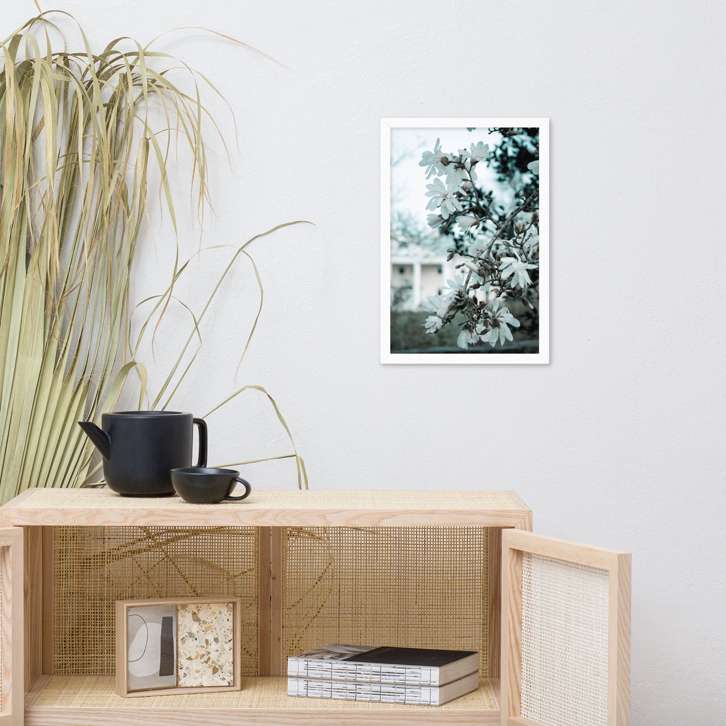 Mansion Blooms Floral Landscape Photo Framed Wall Art Print