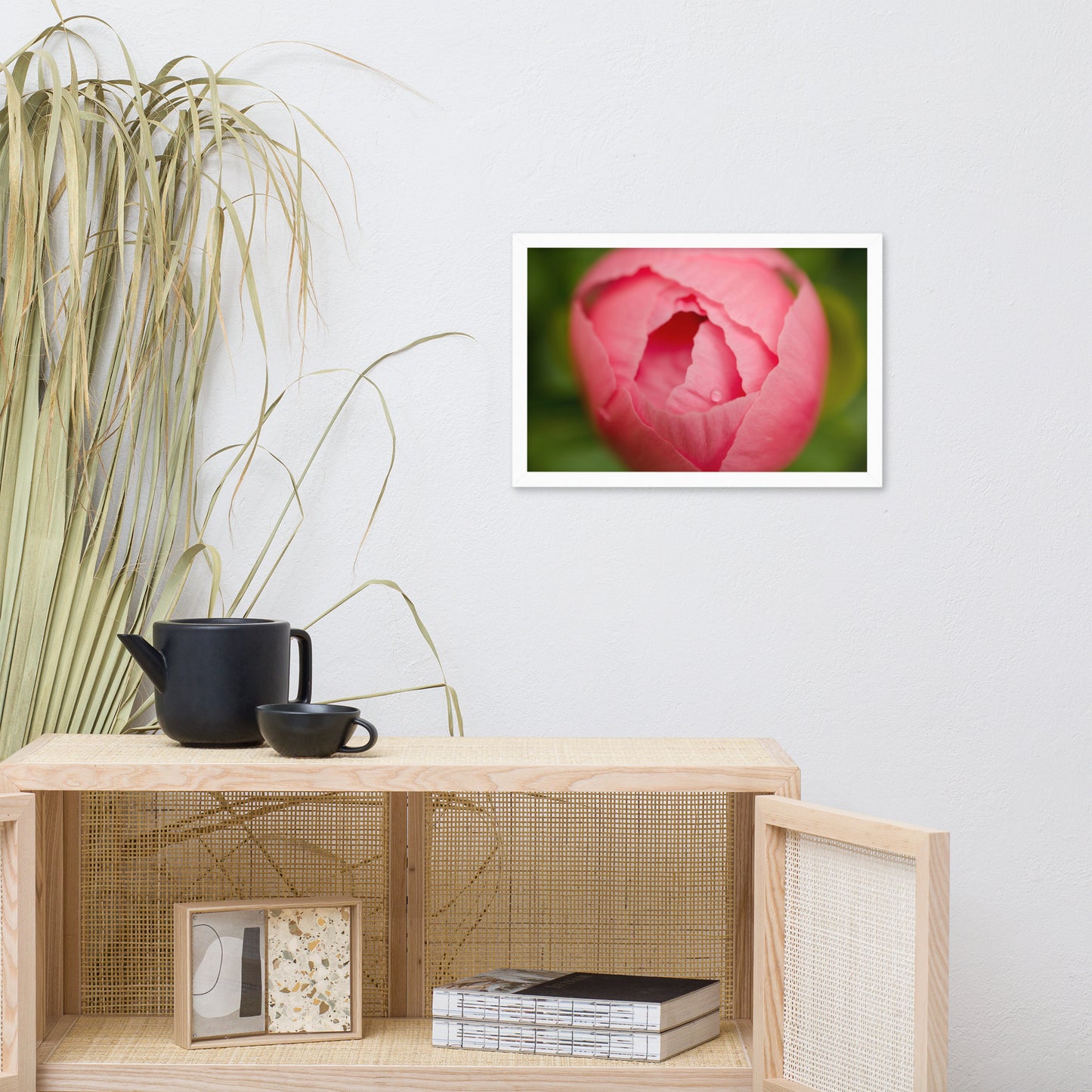 Peony Bud Floral Nature Photo Framed Wall Art Print