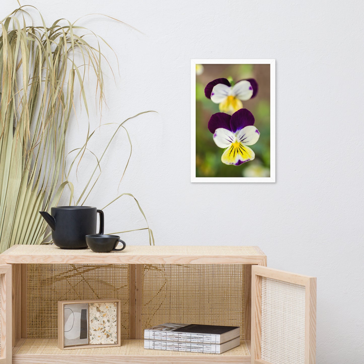 Pretty Little Violets Floral Nature Photo Framed Wall Art Print