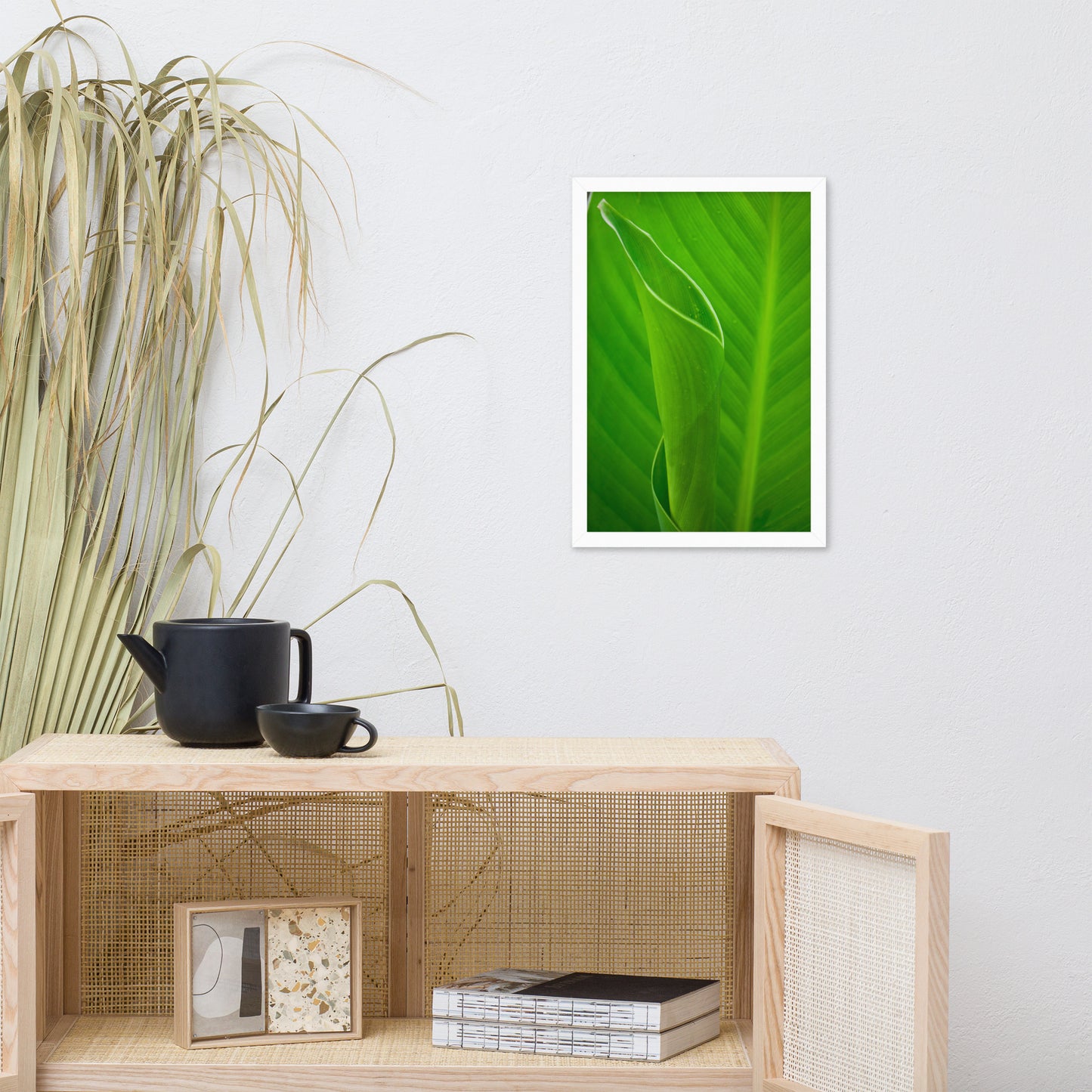 Leaves of Canna Lily Botanical Nature Photo Framed Wall Art Print
