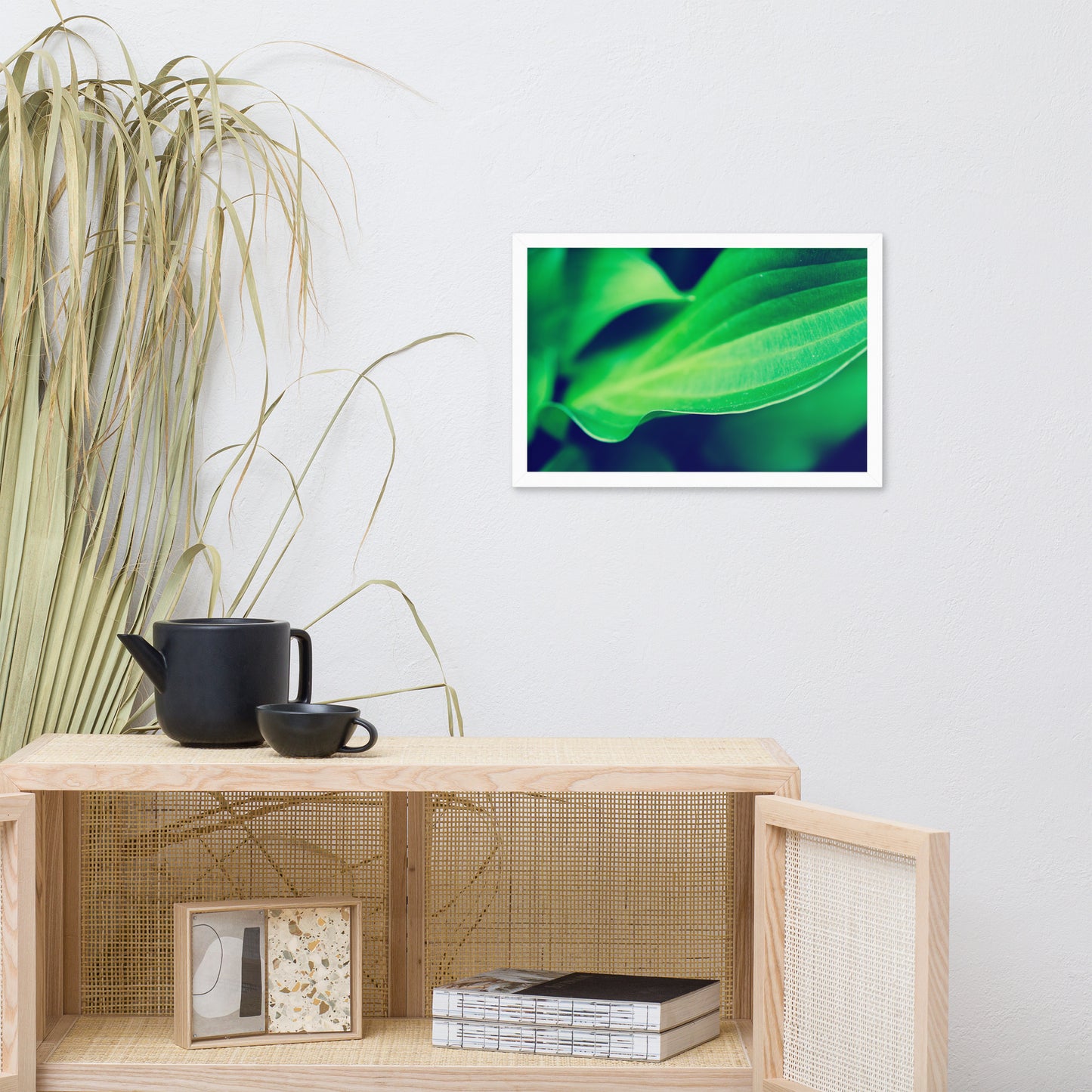Mellow Hosta Leaves Botanical Nature Photo Framed Wall Art Print