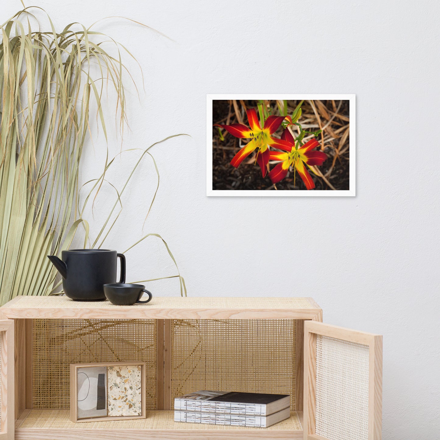 Royal Sunset Lily Floral Nature Photo Framed Wall Art Print