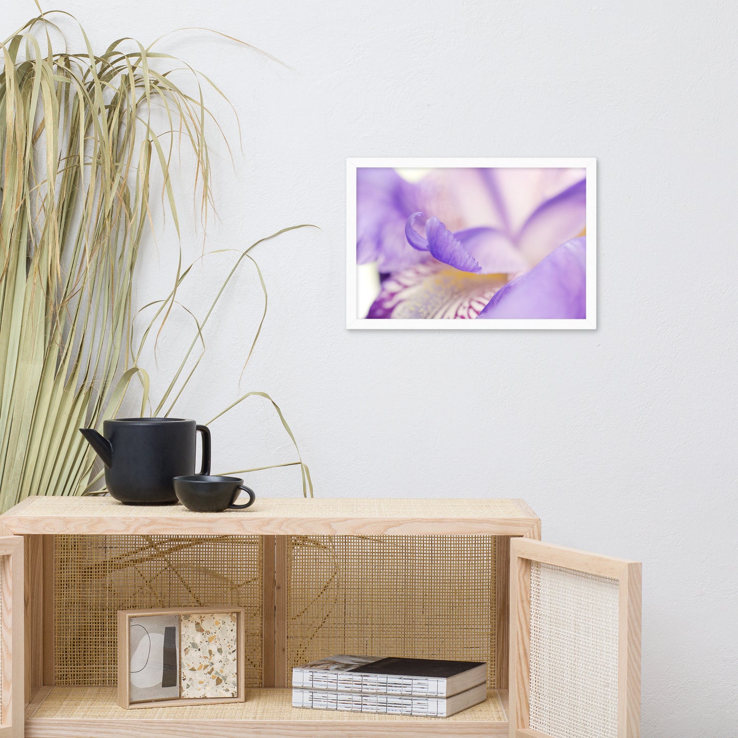 Soft Focus Iris Petals Floral Nature Photo Framed Wall Art Print