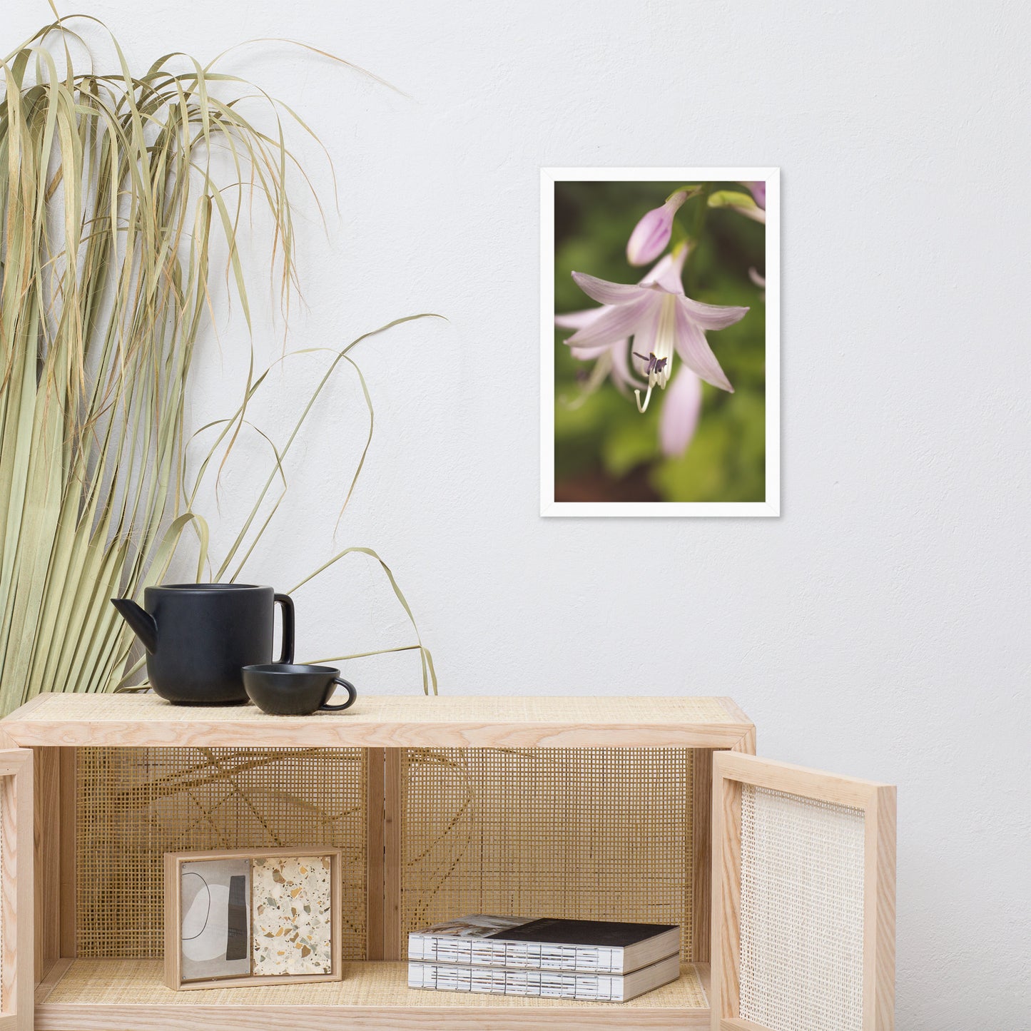 Softened Hosta Bloom Floral Nature Photo Framed Wall Art Print