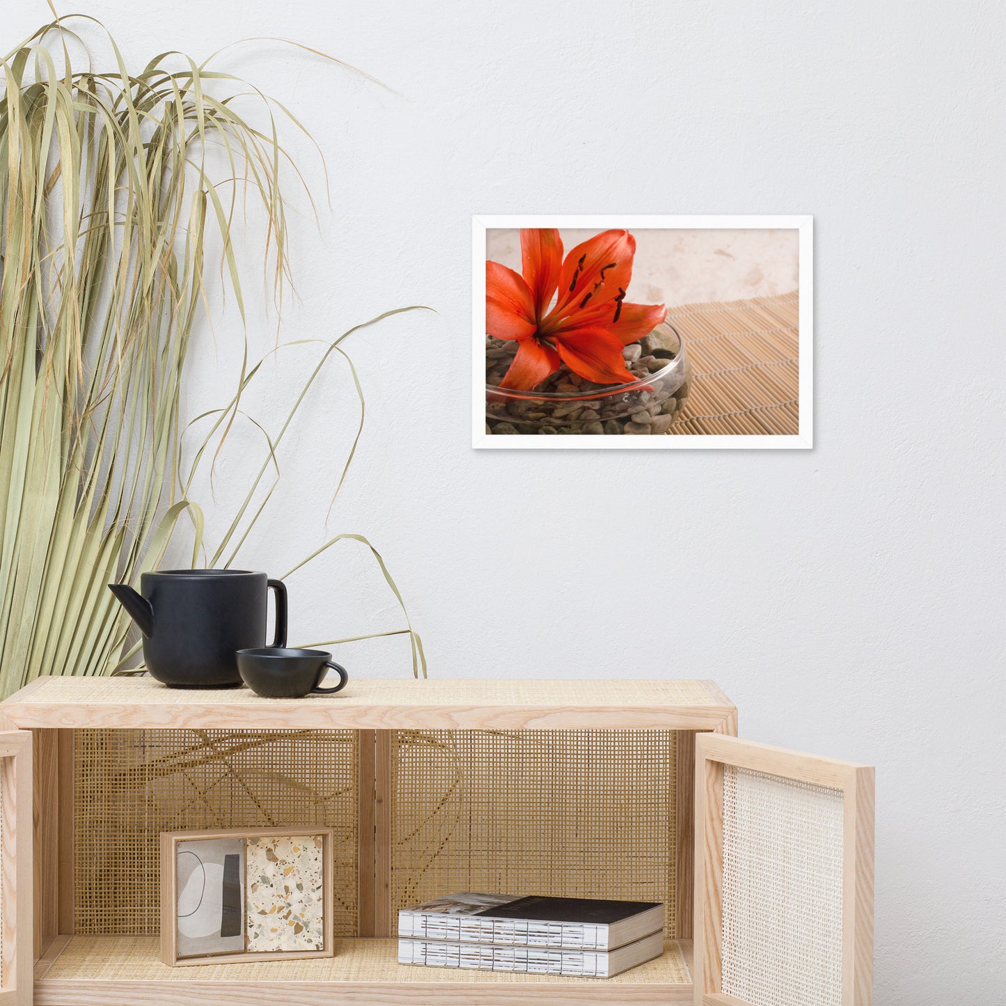 Tranquil Lily Floral Nature Photo Framed Wall Art Print