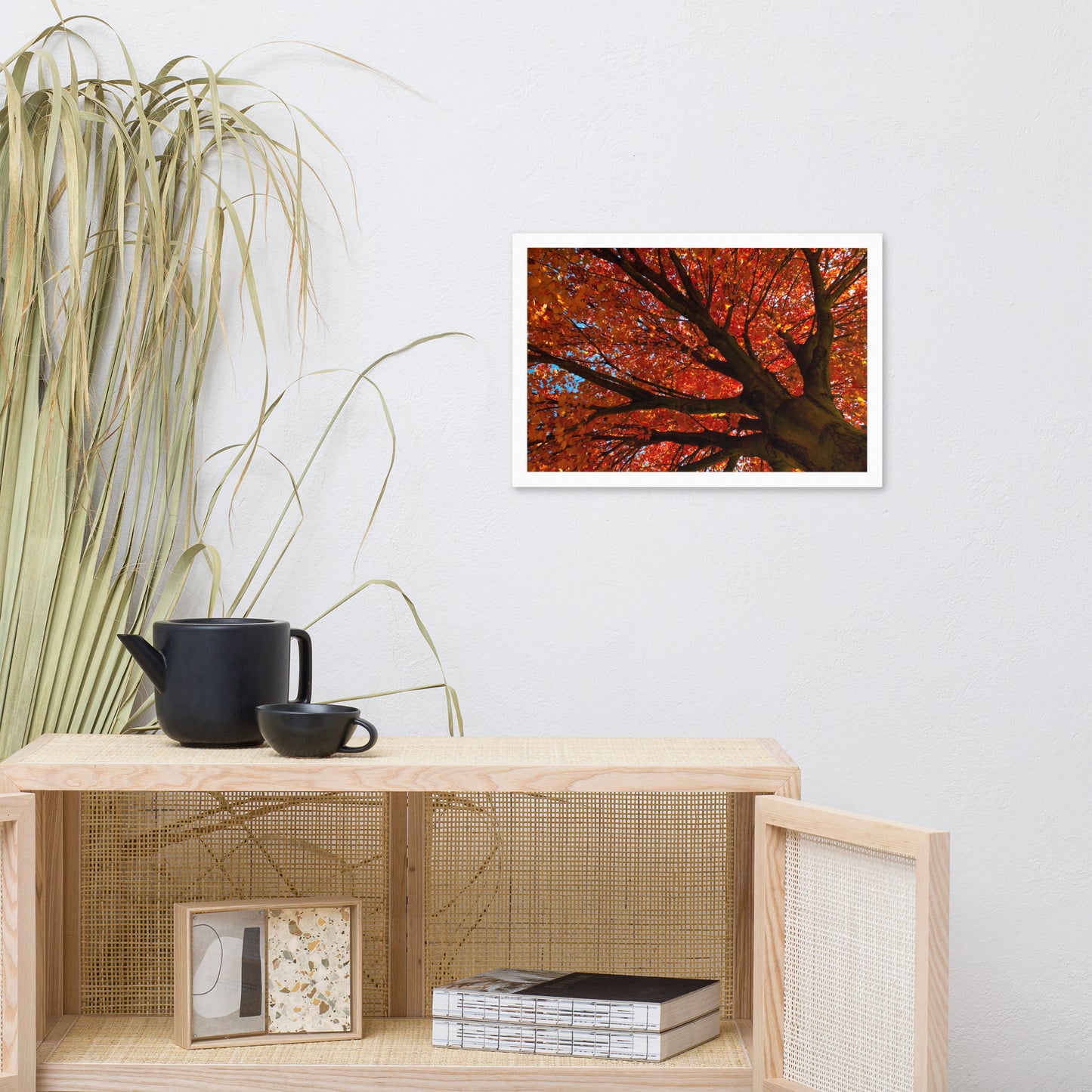 Shimmering Orange Botanical Nature Photo Framed Wall Art Print