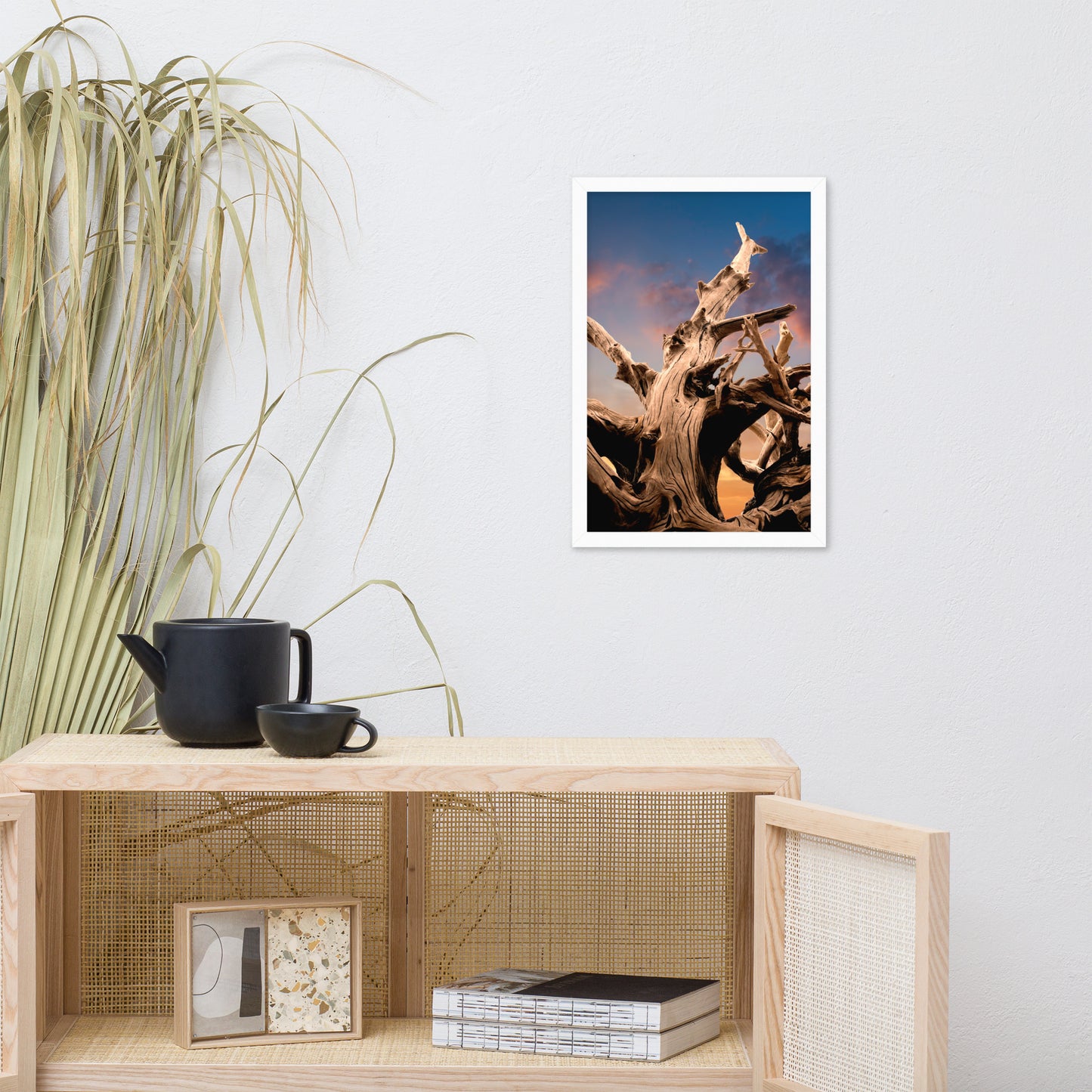 Wilted Cypress Tree and Sunrise Nature Photo Framed Wall Art Prints