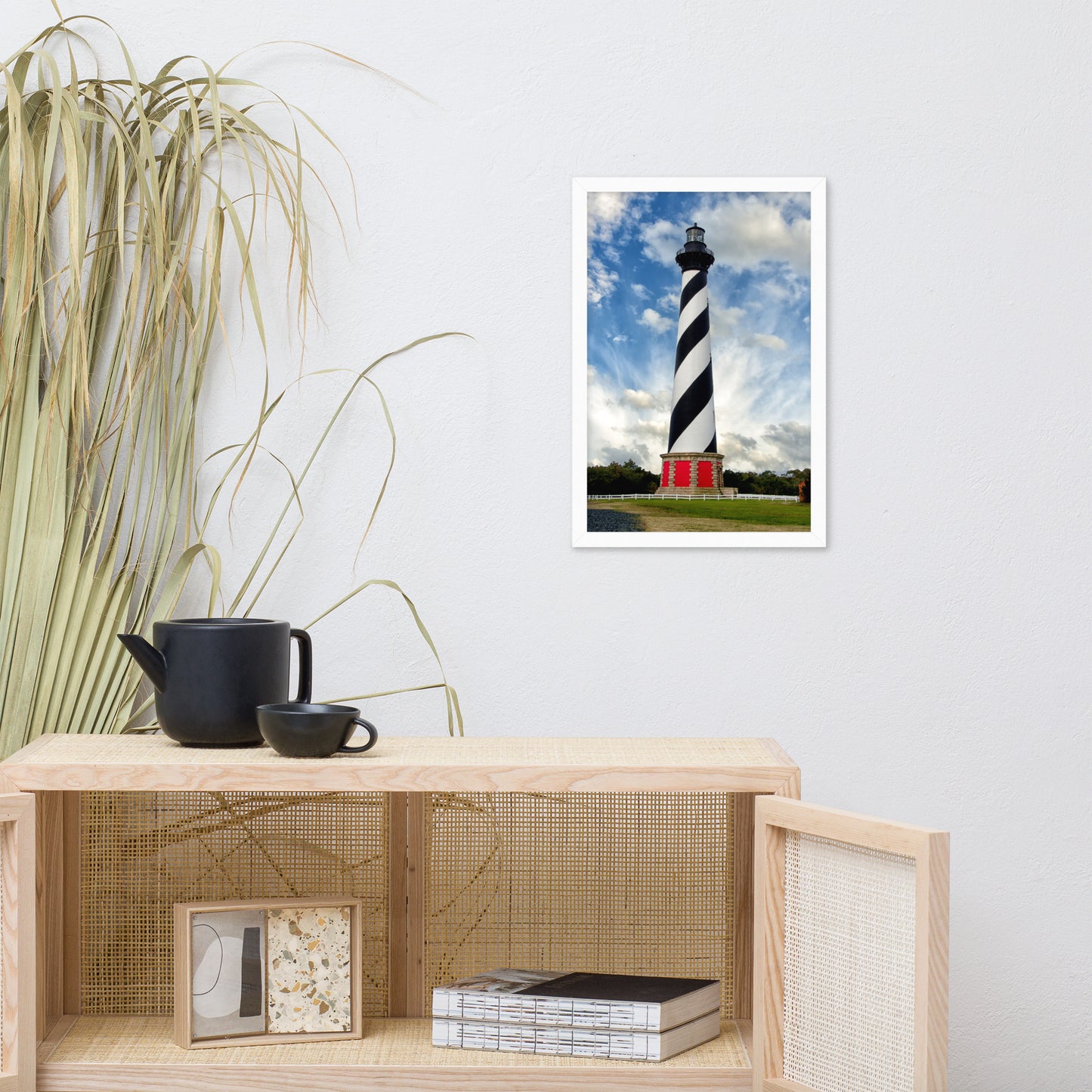 Cape Hatteras Lighthouse Coastal Landscape Framed Photo Paper Wall Art Prints