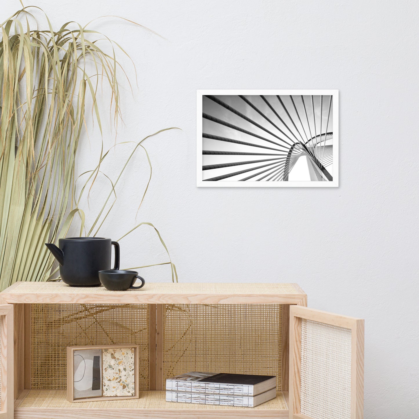 Convergence Black and White Architectural Photograph Framed Wall Art Print