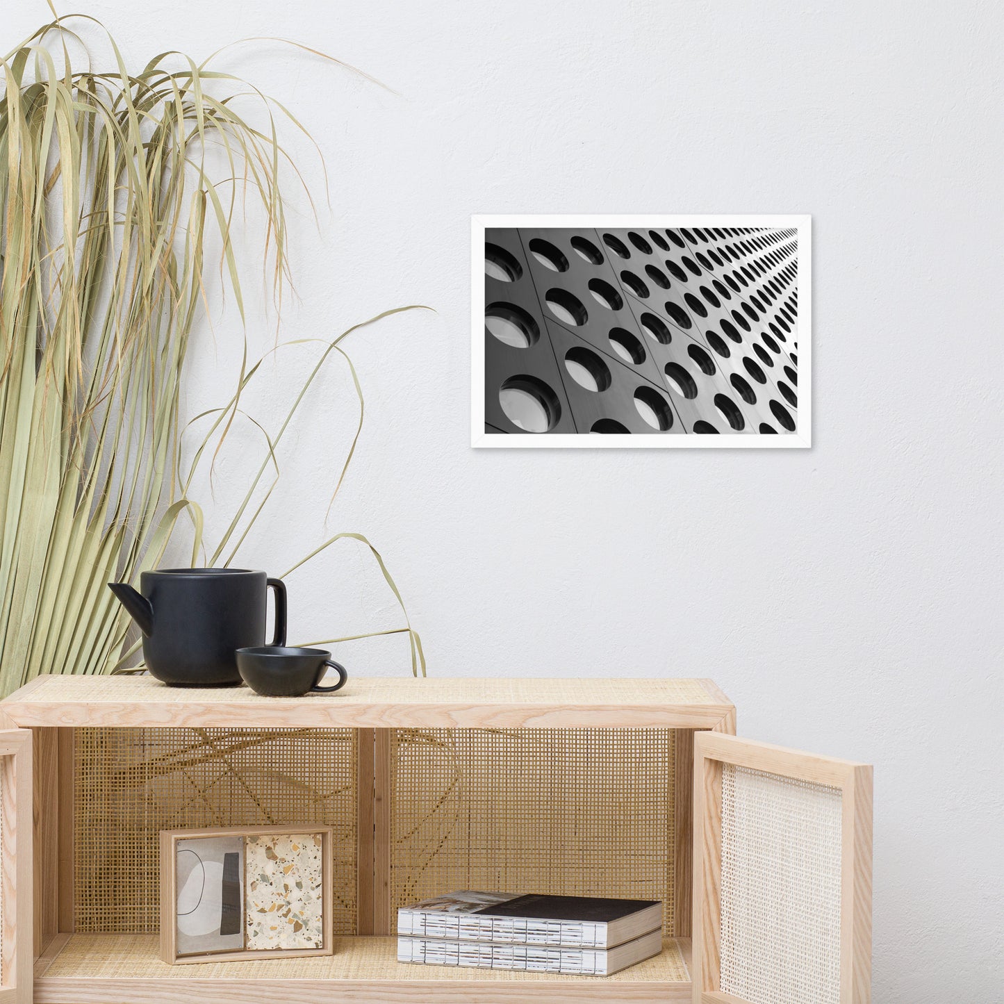 Binary Rhythm Architectural Photograph Framed Wall Art Print