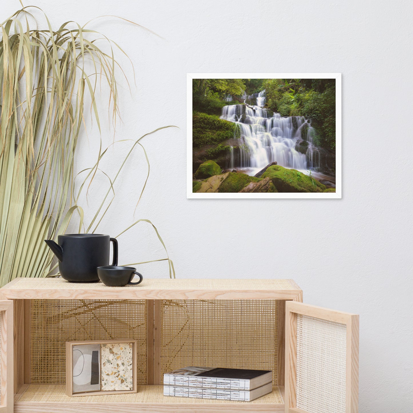 Cascading Water at Mun Daeng Waterfall Framed Wall Art Prints