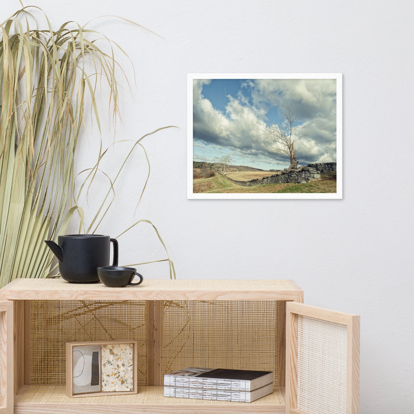 Dead Tree and Stone Wall - Split Toned Framed Photo Wall Art Prints